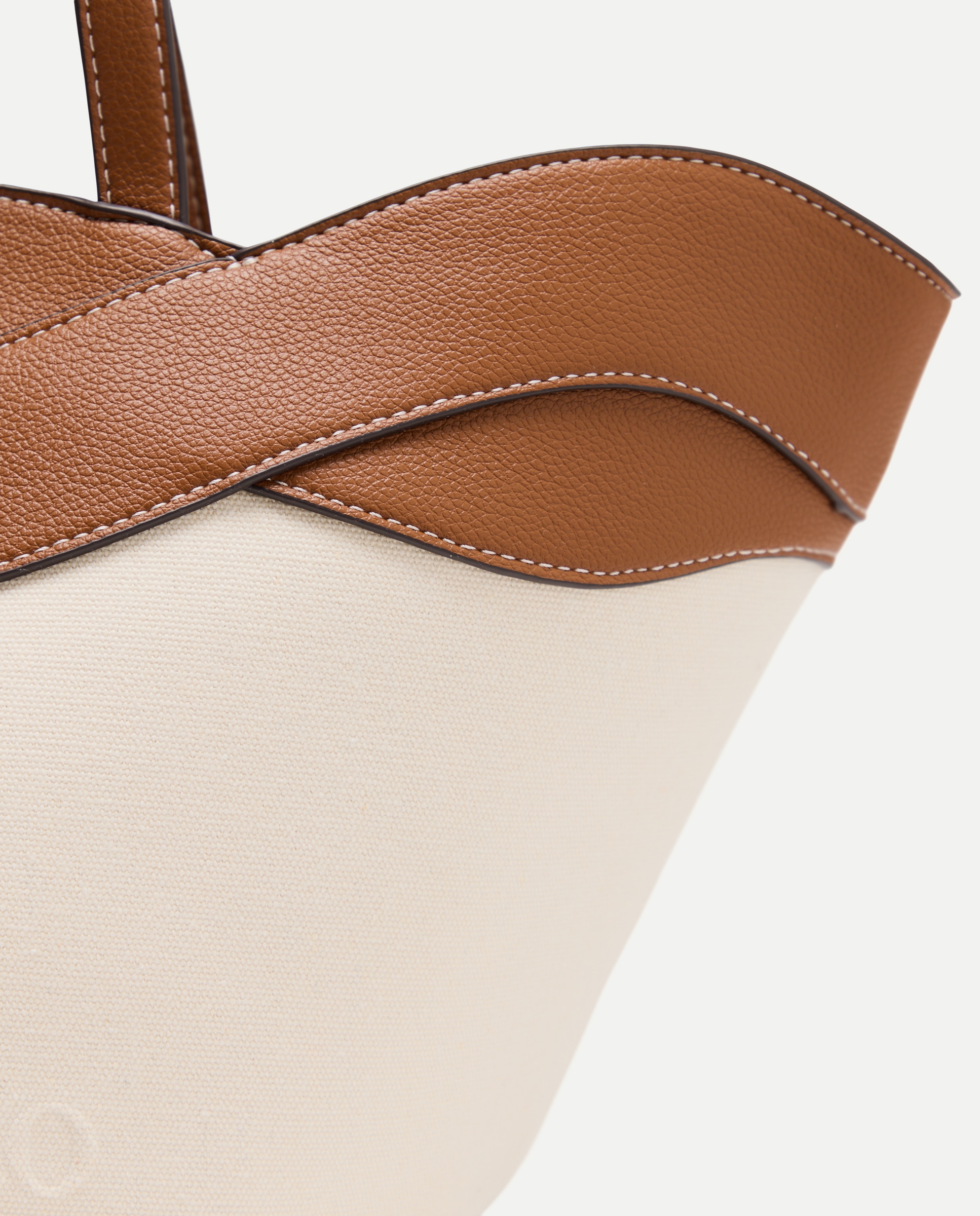 Mala Shopper de Lona com Trança Castanho-4