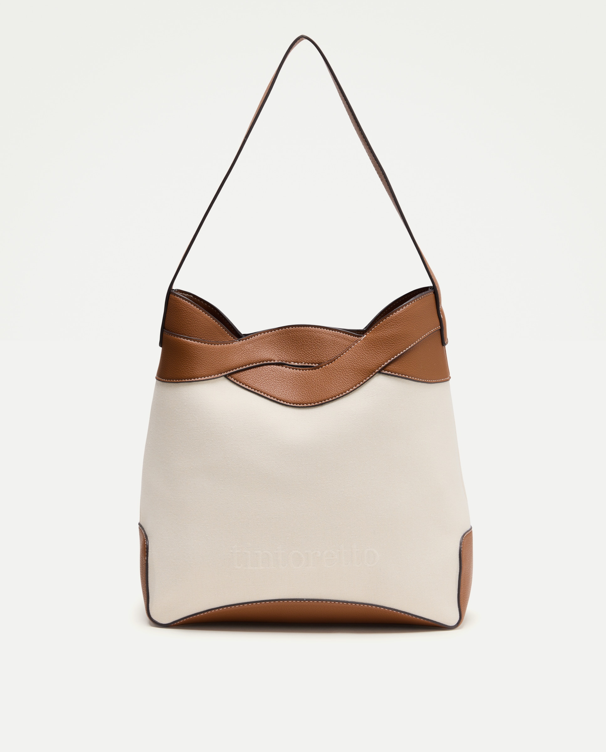 Mala Hobo de Lona com Trança Castanho-1