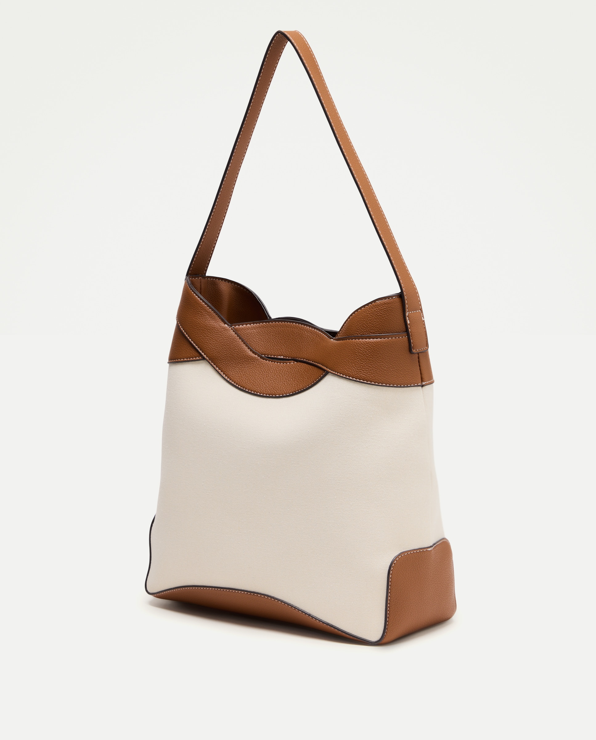 Mala Hobo de Lona com Trança Castanho-2