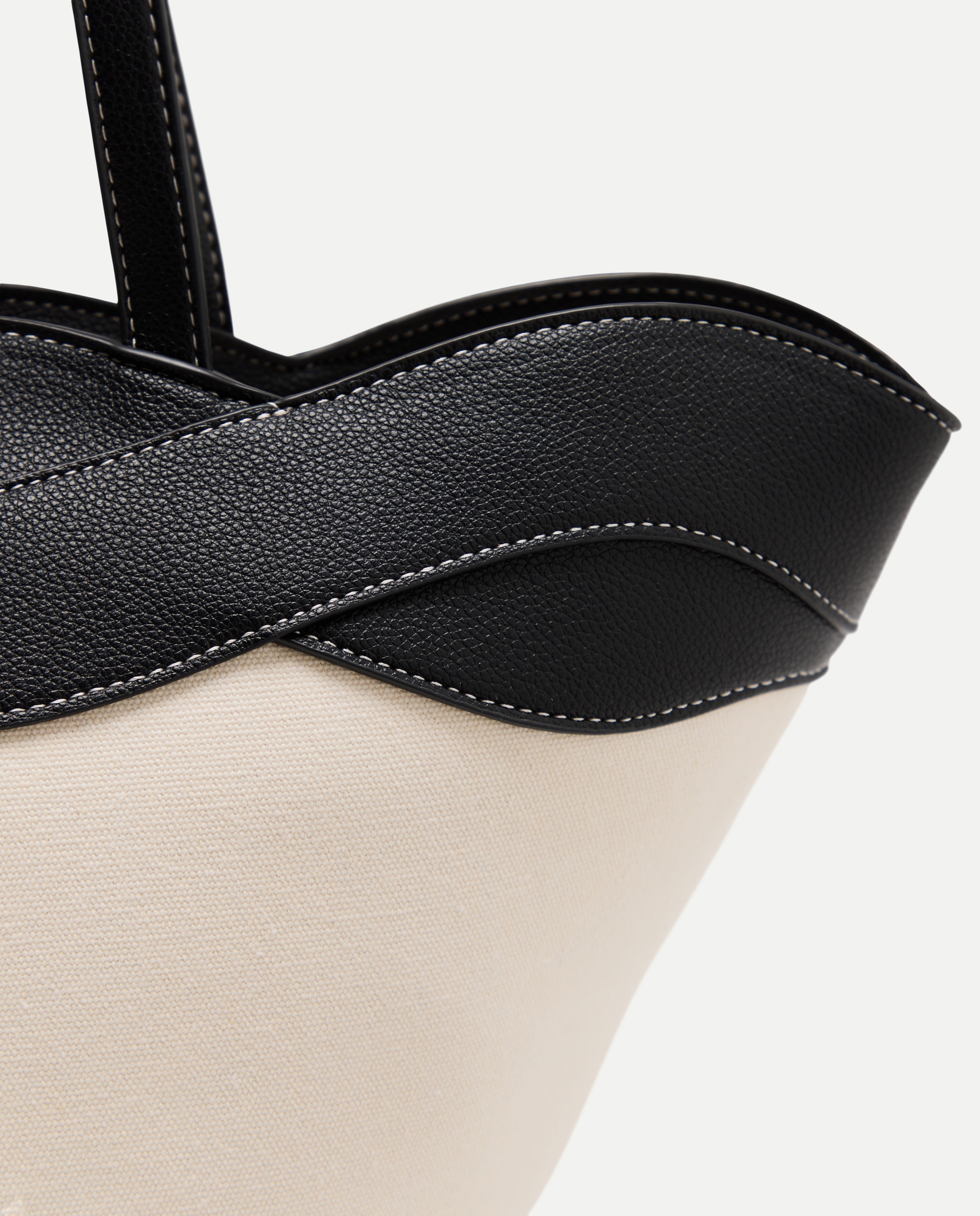 Mala Shopper de Lona com Trança Preto-4