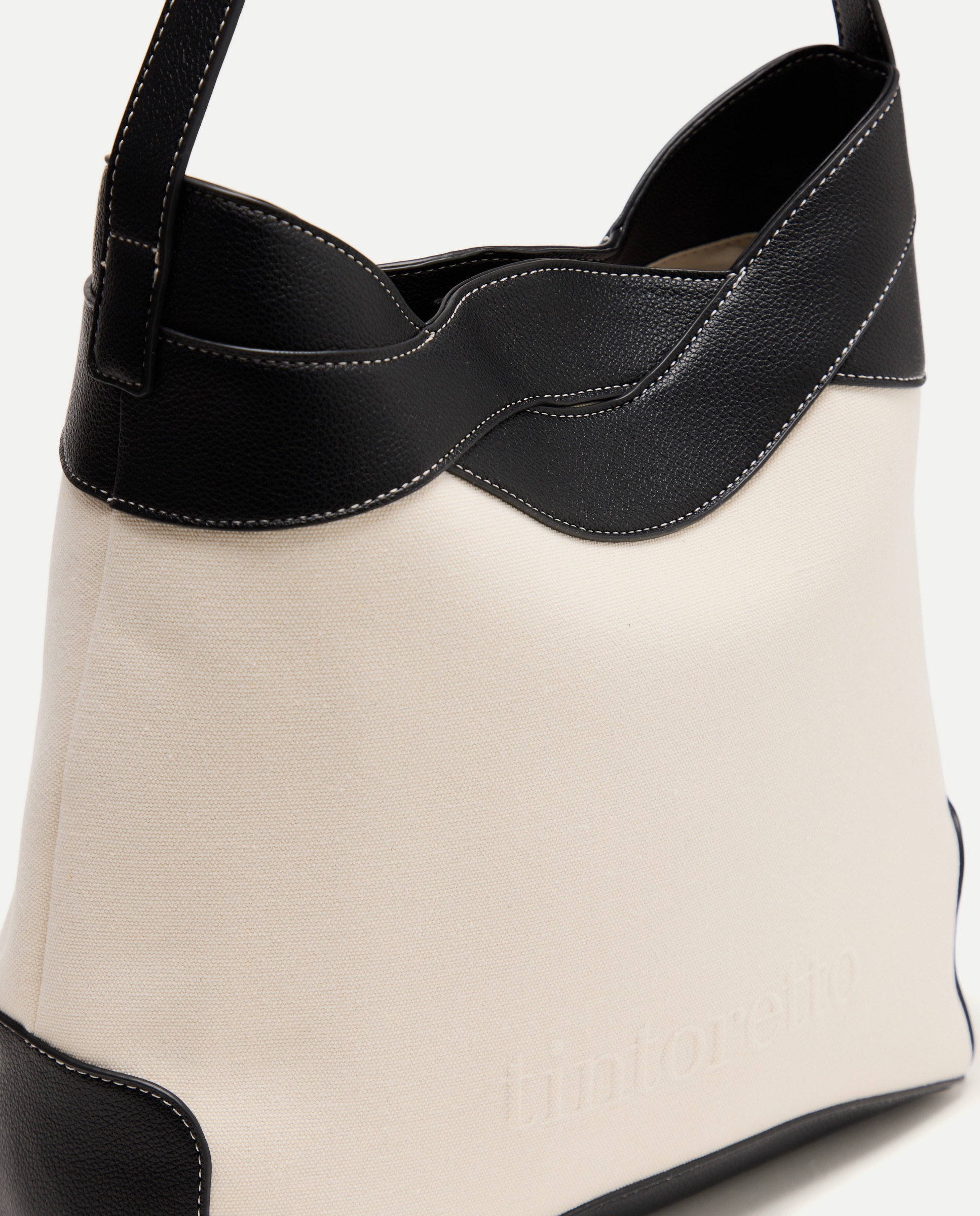 Mala Hobo de Lona com Trança Preto-4
