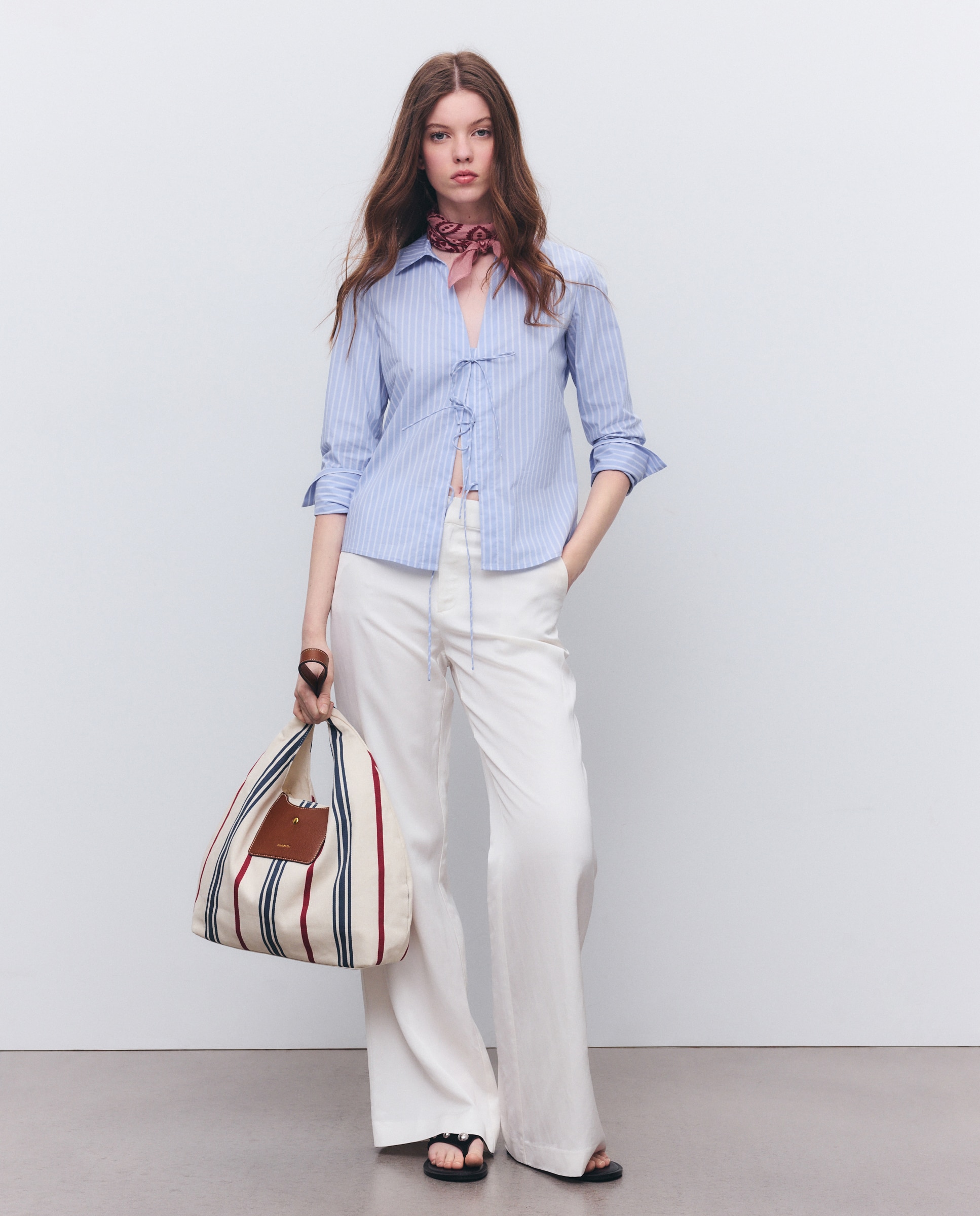 Mala de Ombro Grande de Nylon Branco-5