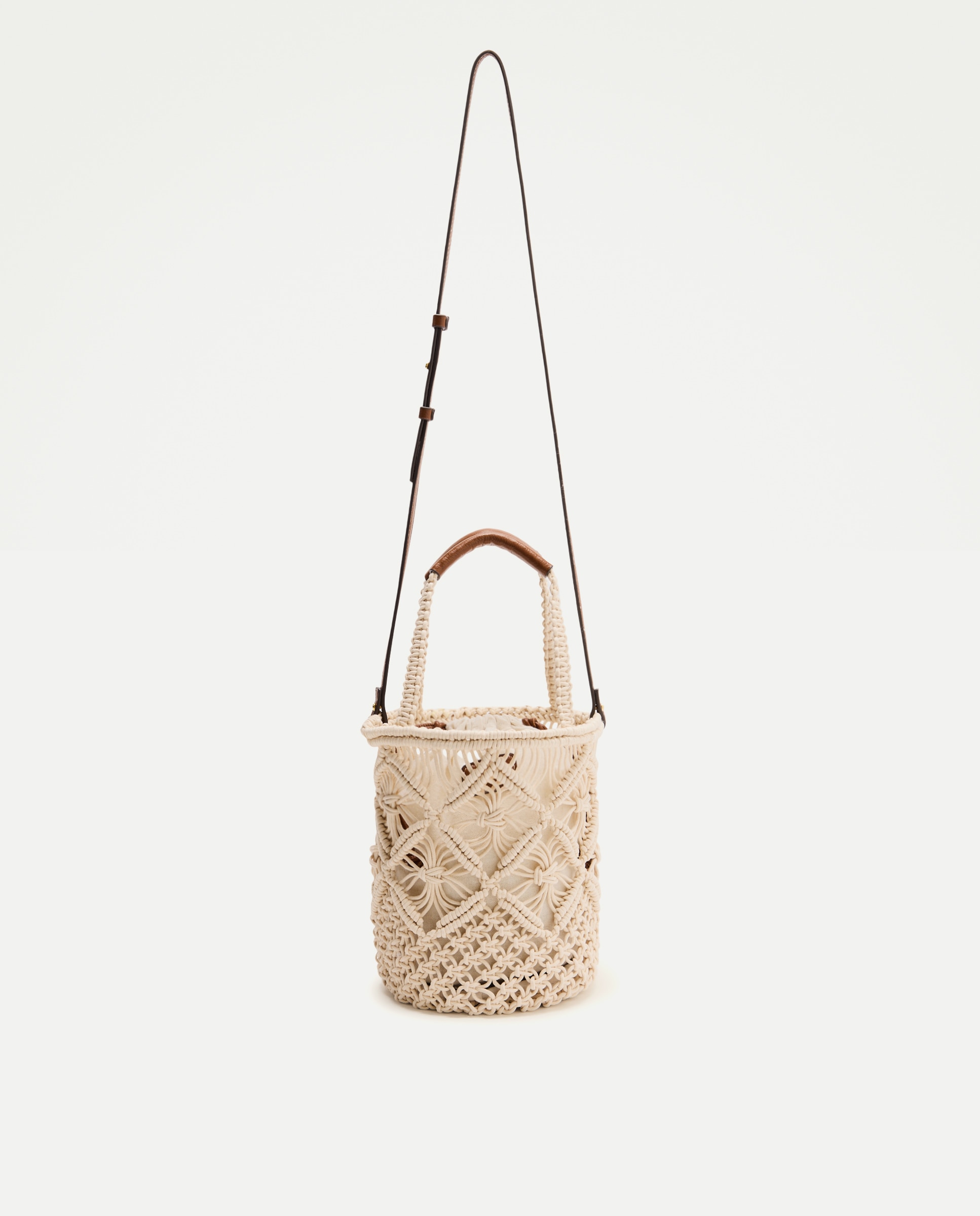 Mala Bucket de Tecido Branco-marfim-1