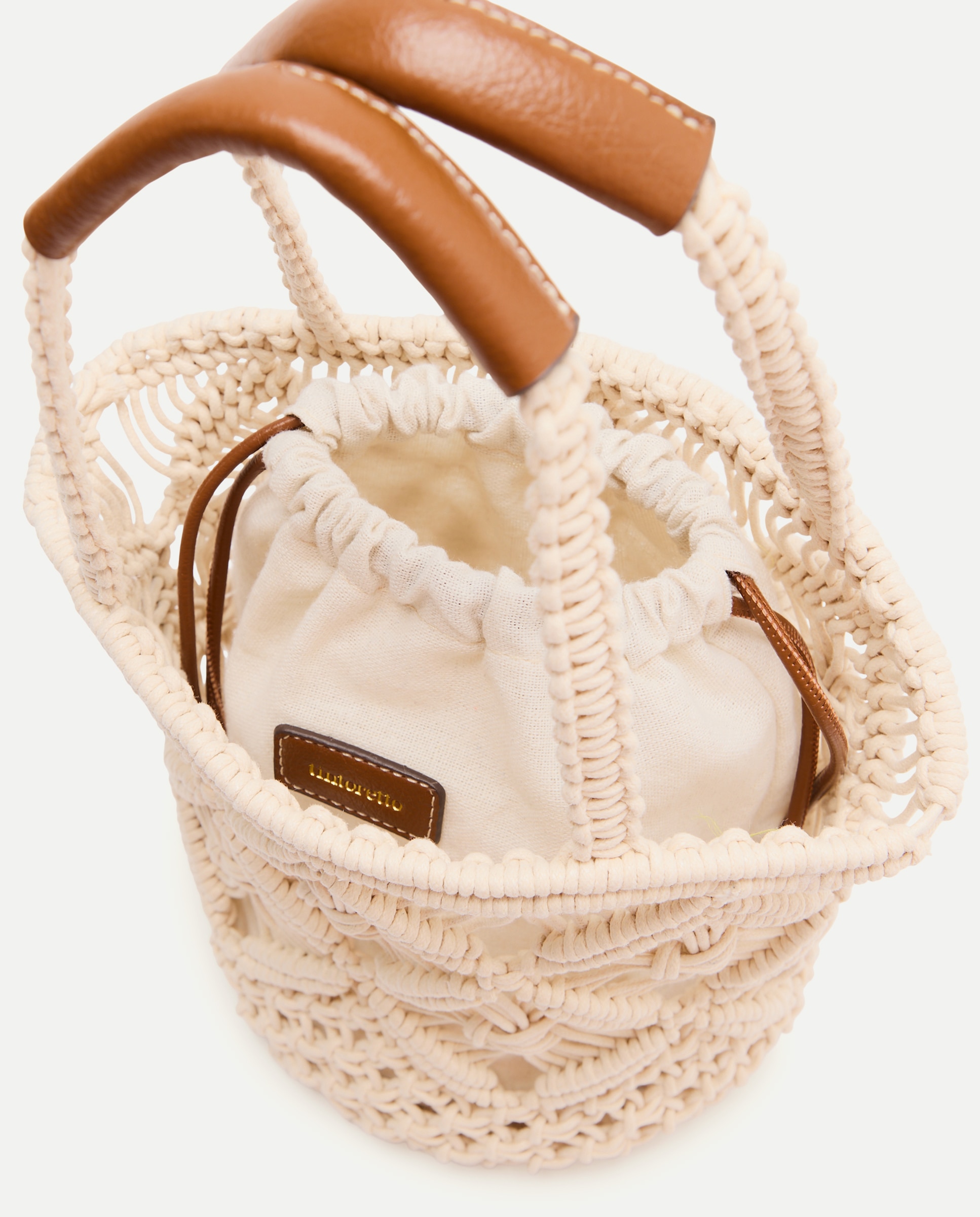 Mala Bucket de Tecido Branco-marfim-3