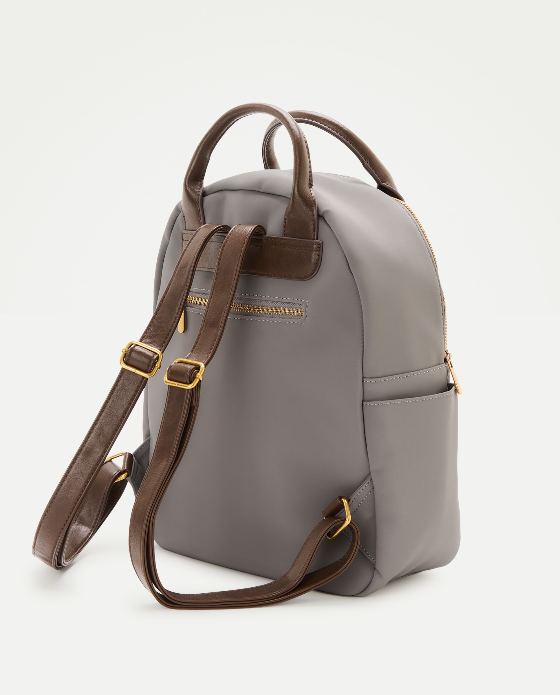 Mochila de nylon com bolsos Cinzento-claro-2