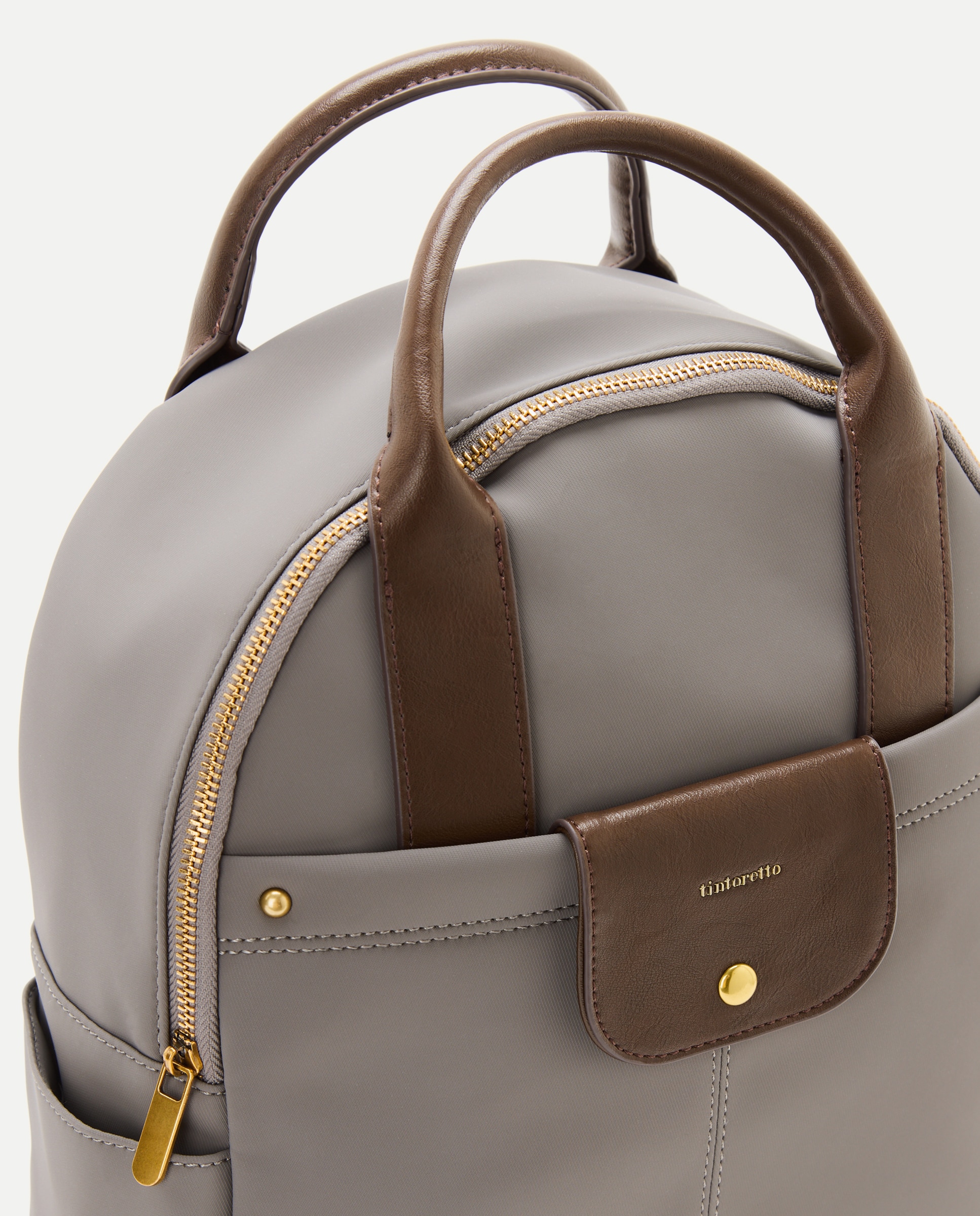 Mochila de nylon com bolsos Cinzento-claro-3