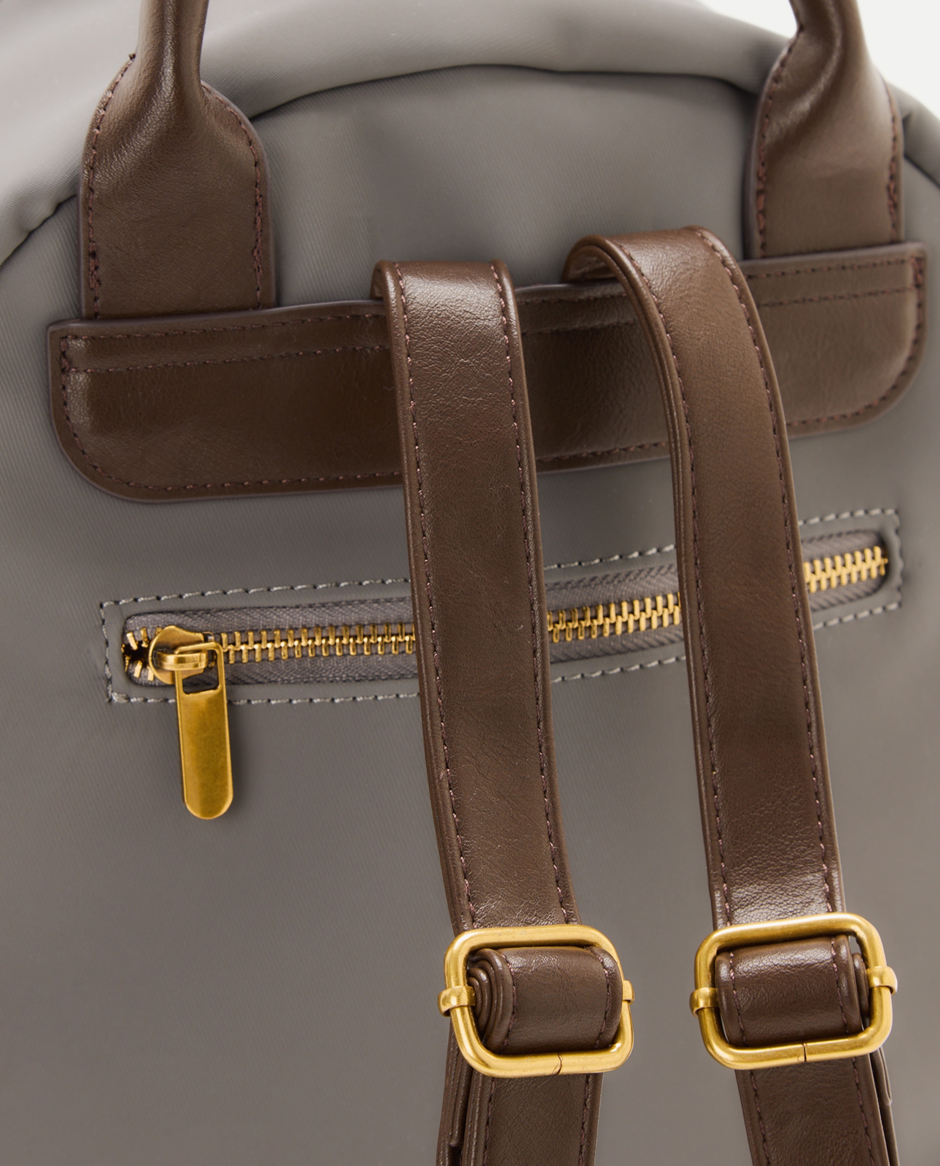 Mochila de nylon com bolsos Cinzento-claro-4