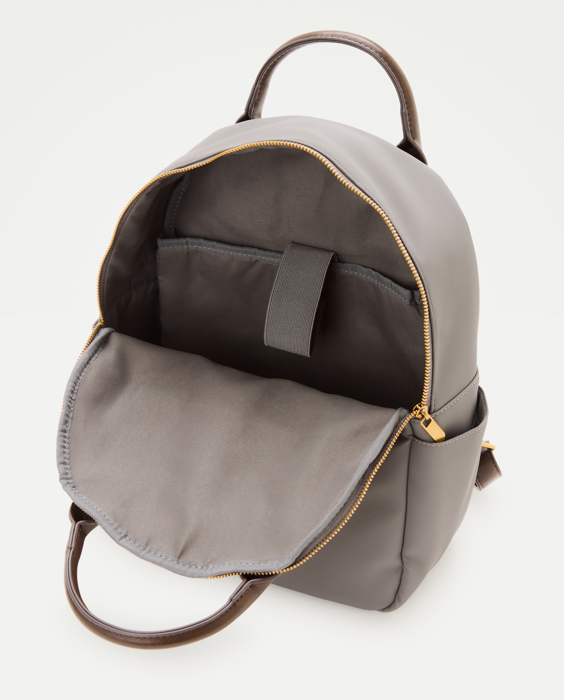 Mochila de nylon com bolsos Cinzento-claro-5