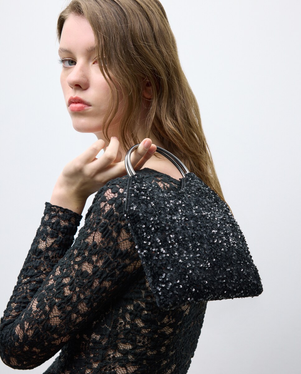 Mala de Festa Metalizada Preto-4