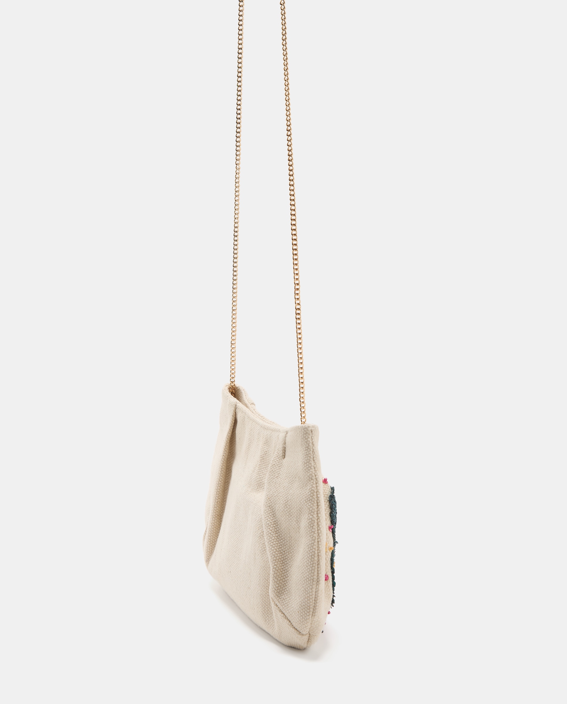 Mala Clutch com Bordado Floral Amarelo-3