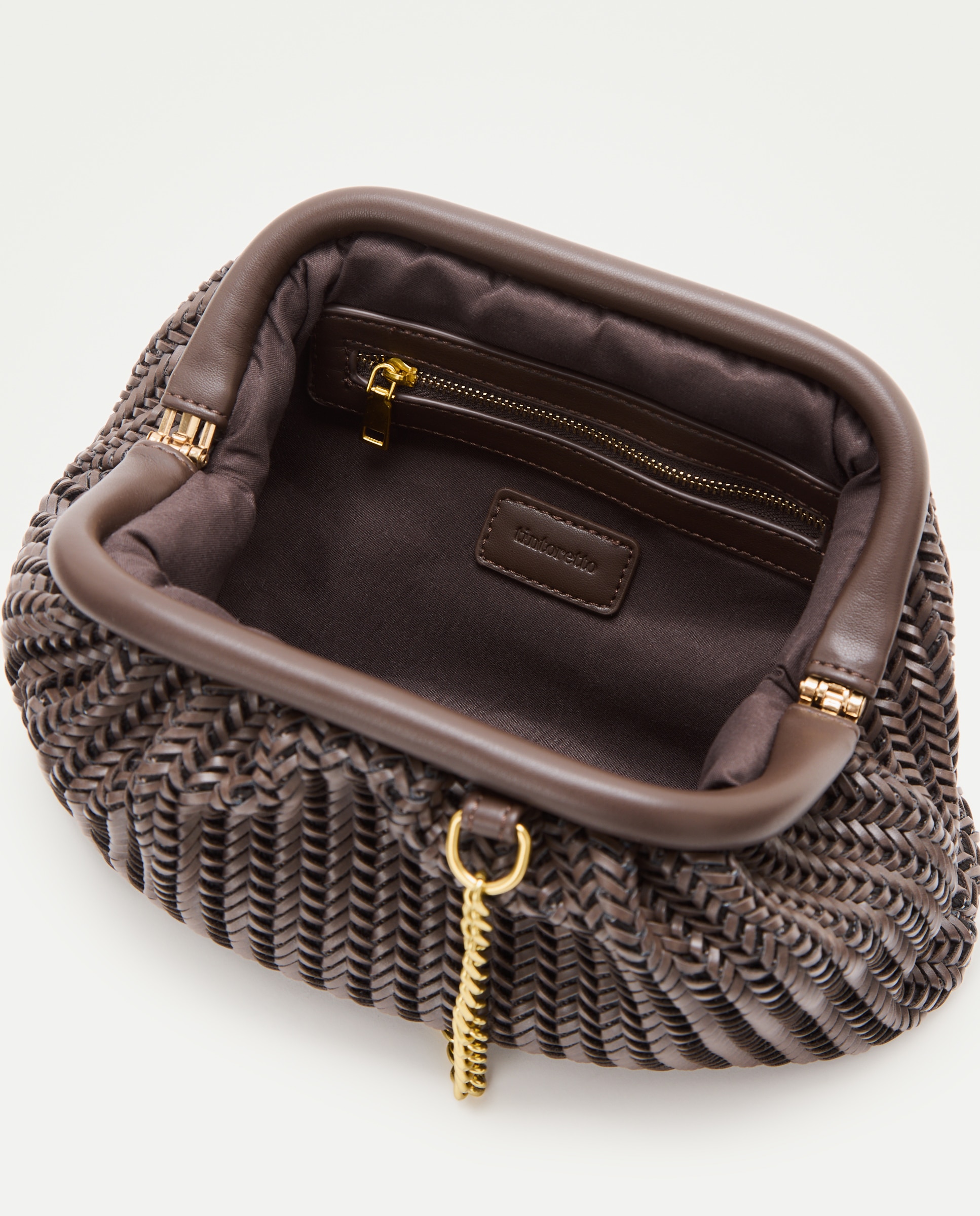 Bolso de mano con cadena de fiesta - Tintoretto - Chocolate Chocolate-5