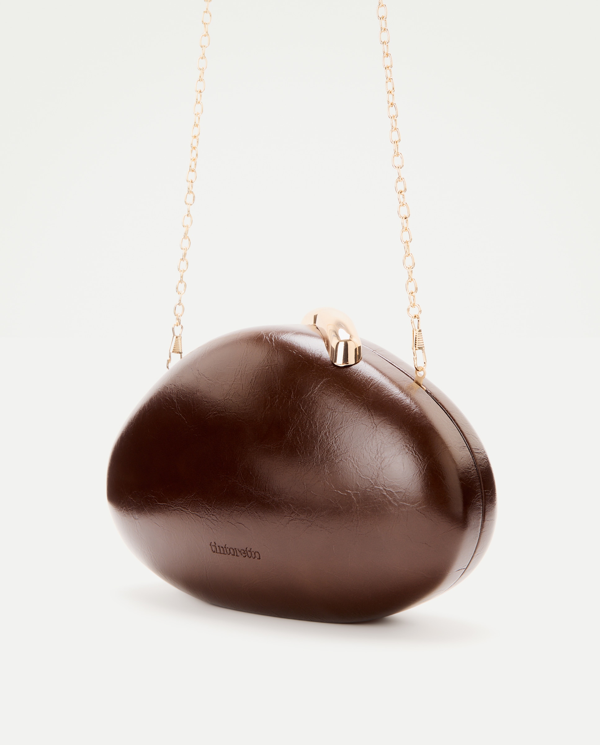 Bolso de mano de fiesta con metal decorativo - Tintoretto - Marrón Marrón-6