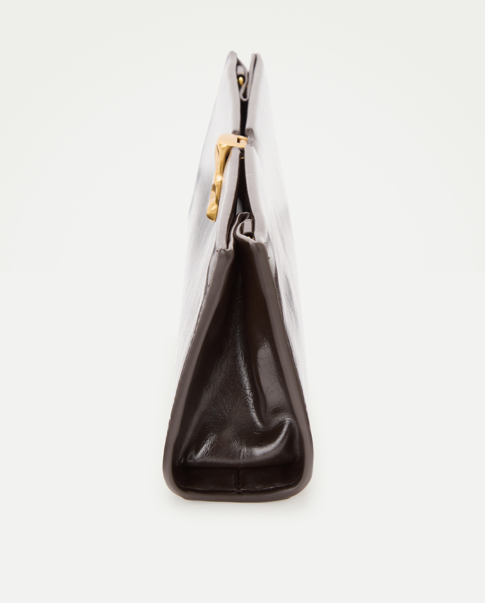 Mala Clutch de Festa com Efeito de Pele Castanho-2