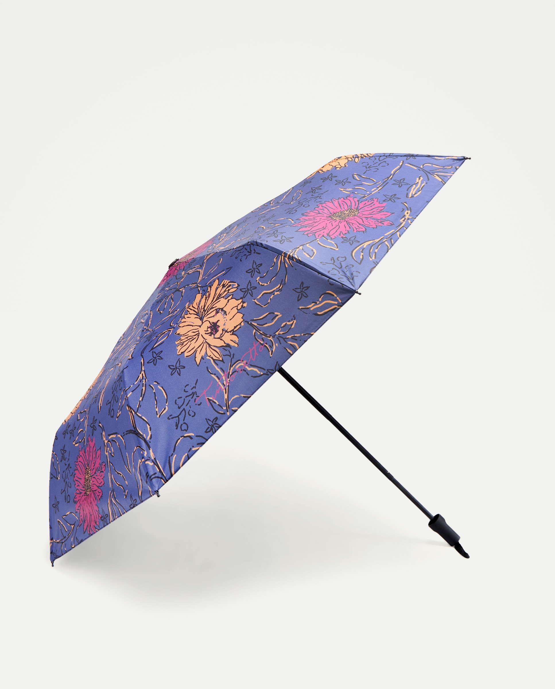 Guarda-Chuva Automático com Estampado Floral Azul-1