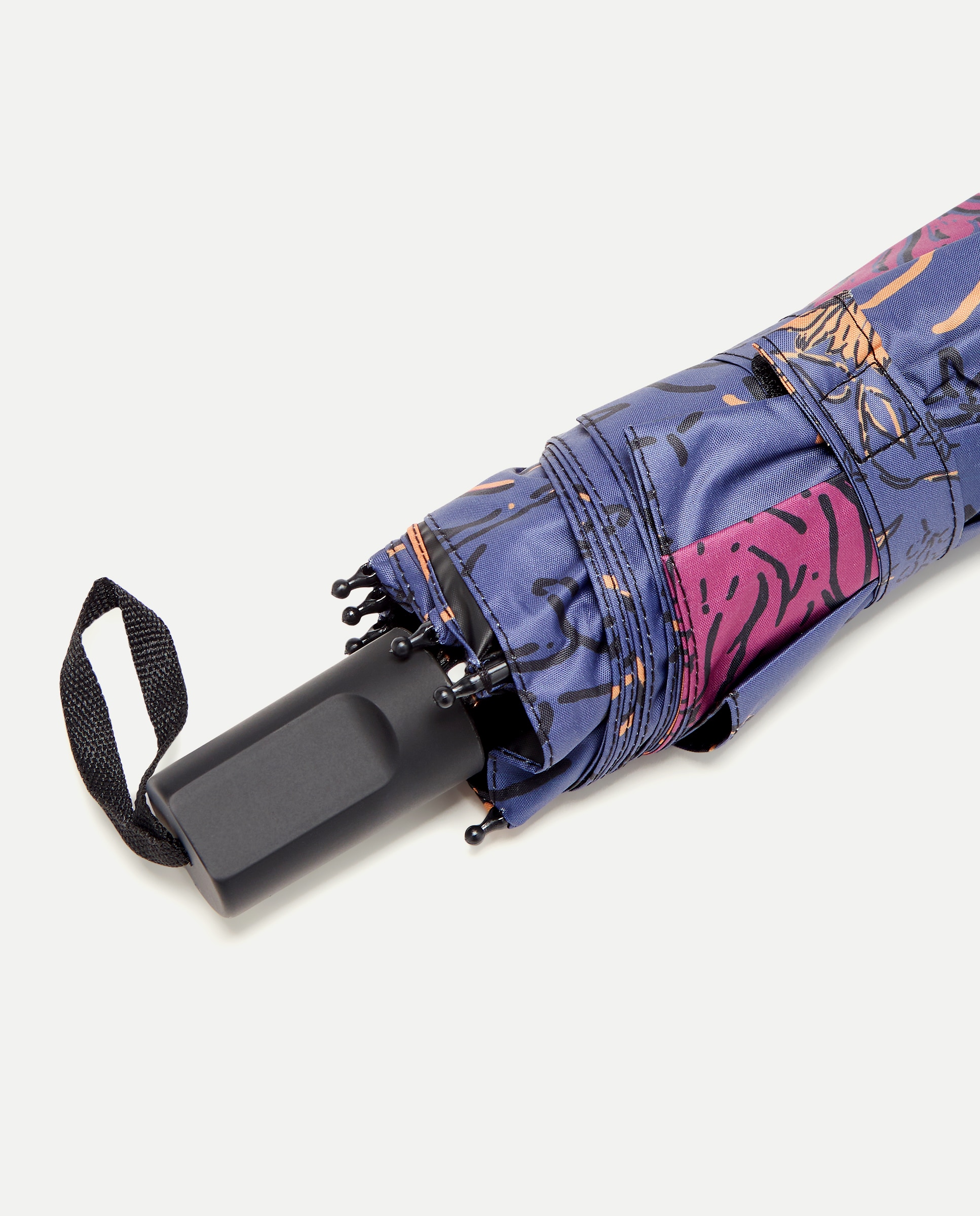 Guarda-Chuva Automático com Estampado Floral Azul-3