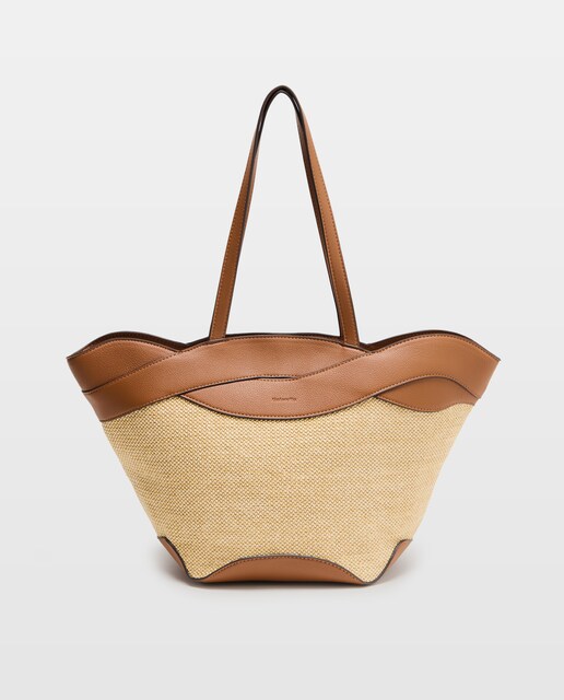 Bolso shopper de canvas con trenza