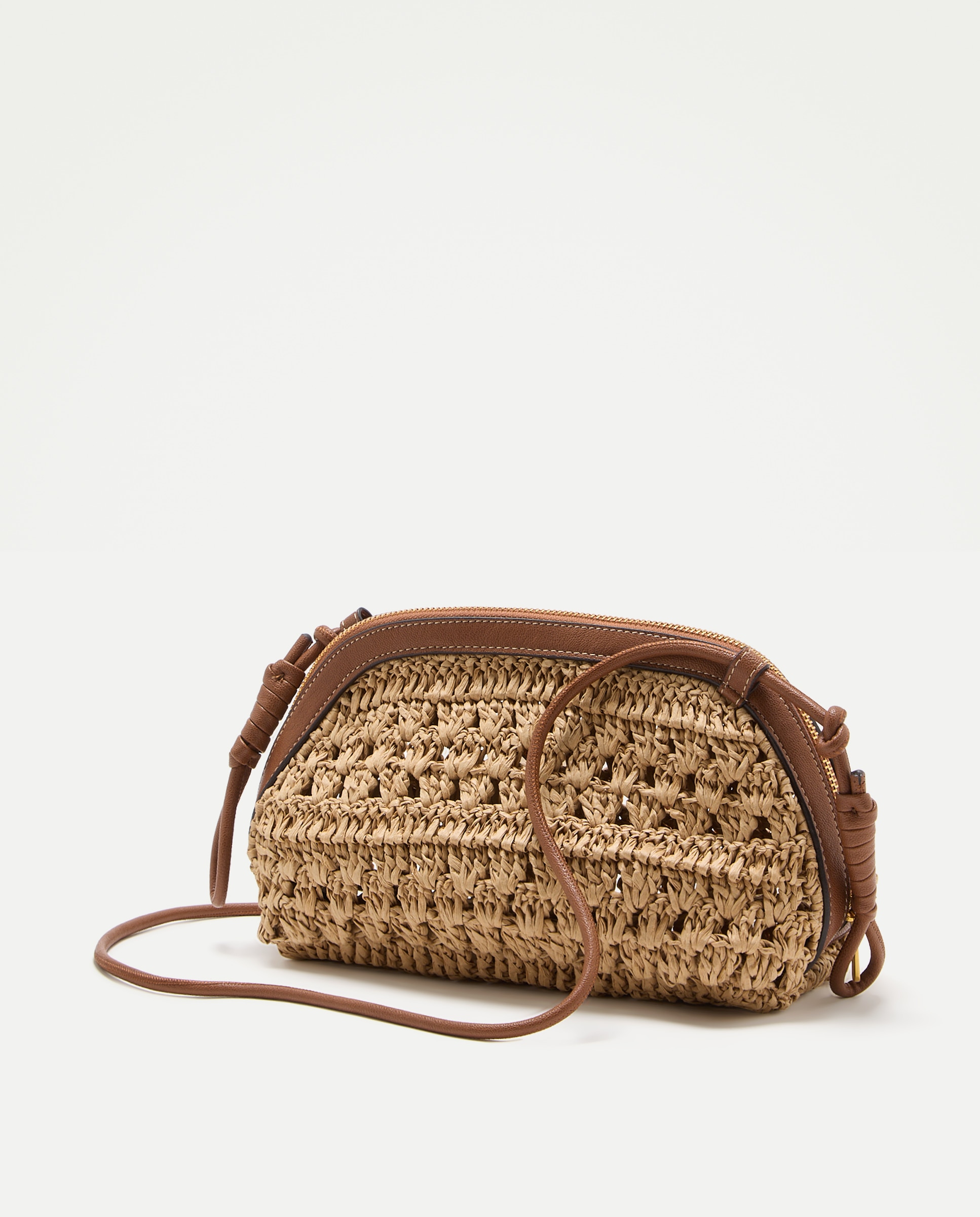 Bolso bandolera efecto rafia - Tintoretto - Chocolate Tostado-2