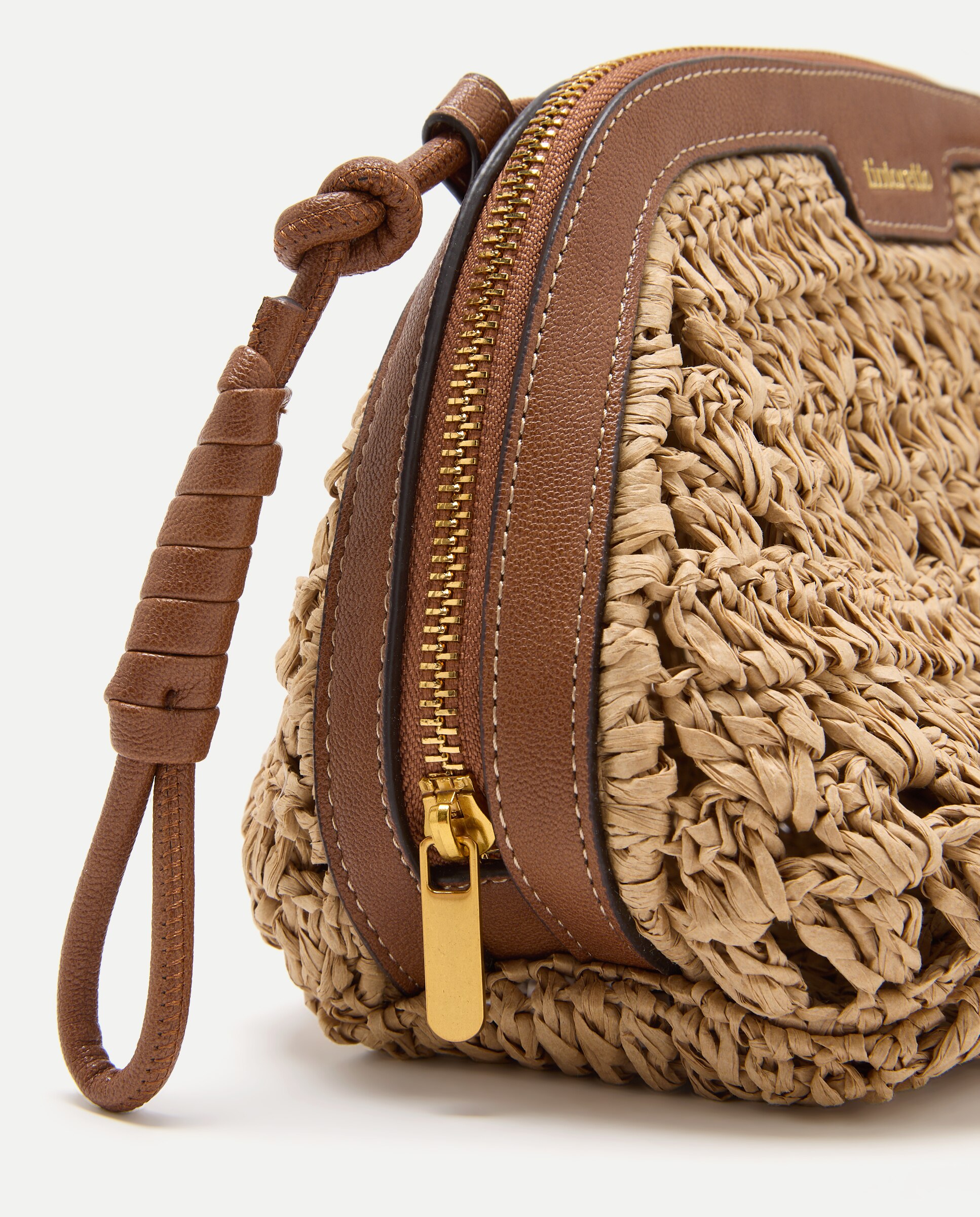 Bolso bandolera efecto rafia - Tintoretto - Chocolate Tostado-5