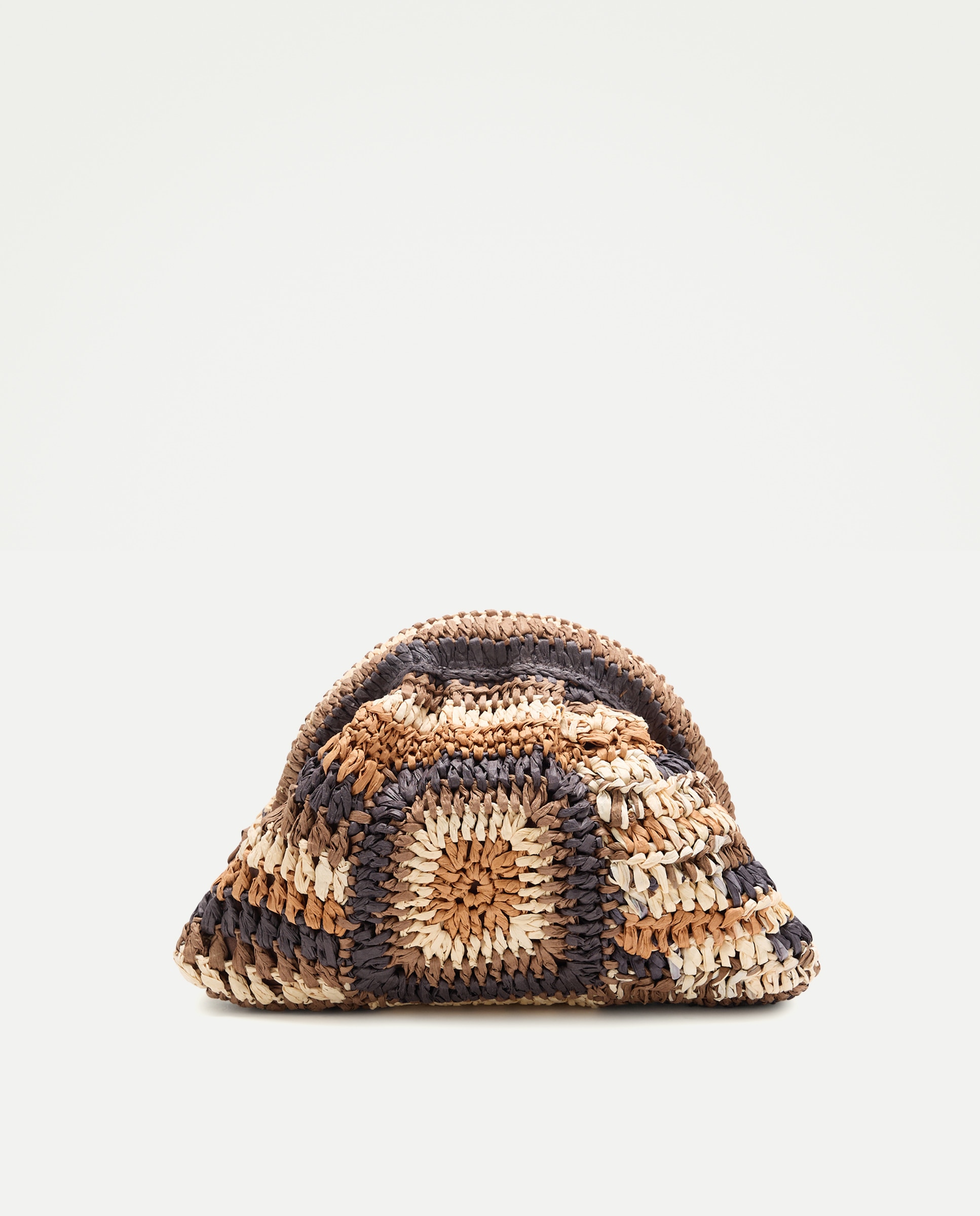 Imagem 0 de Mala Clutch com Corrente de Fibras Naturais e Patch