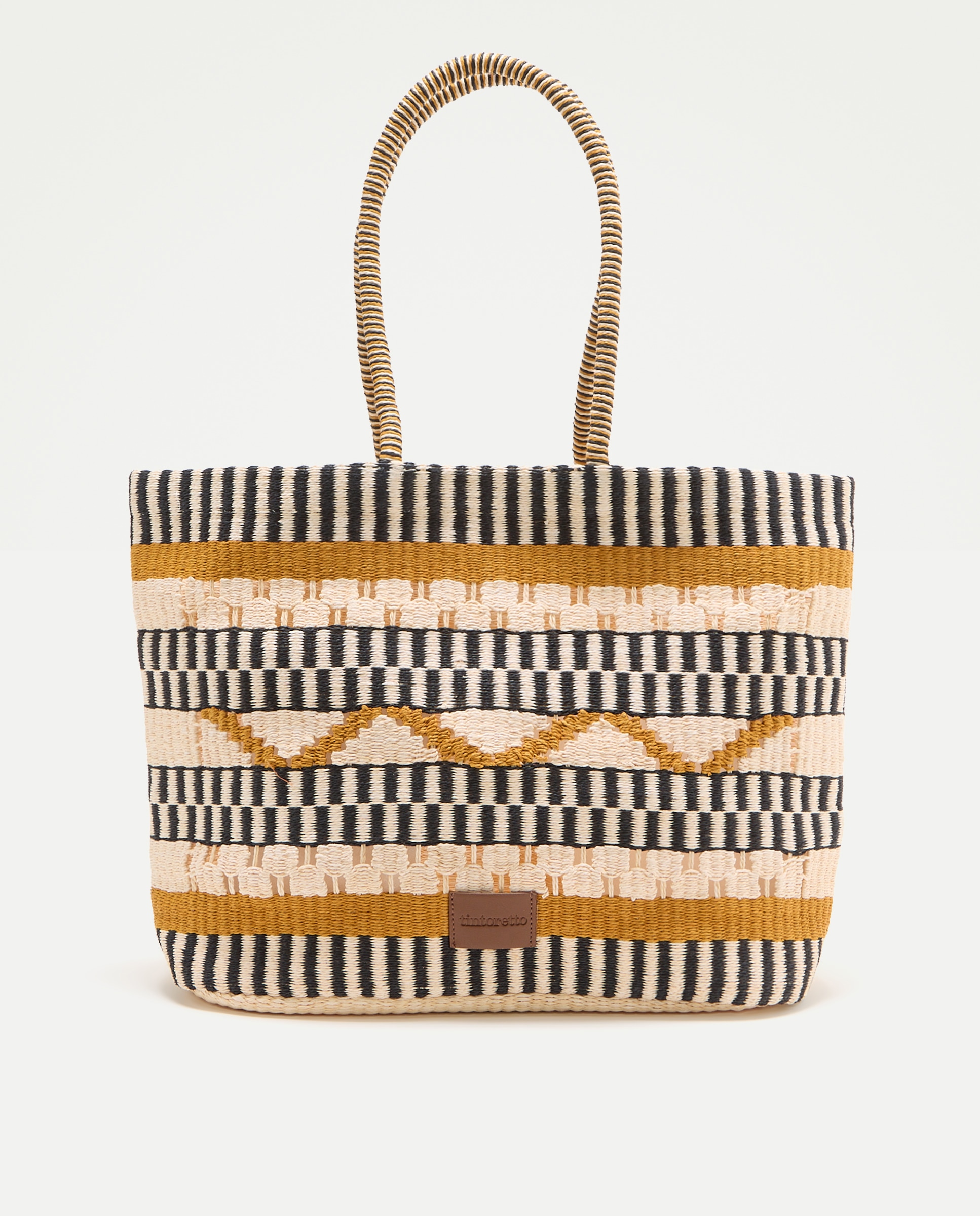 Imagem 0 de Mala Shopper Grande com Efeito de Ráfia - Multicolor