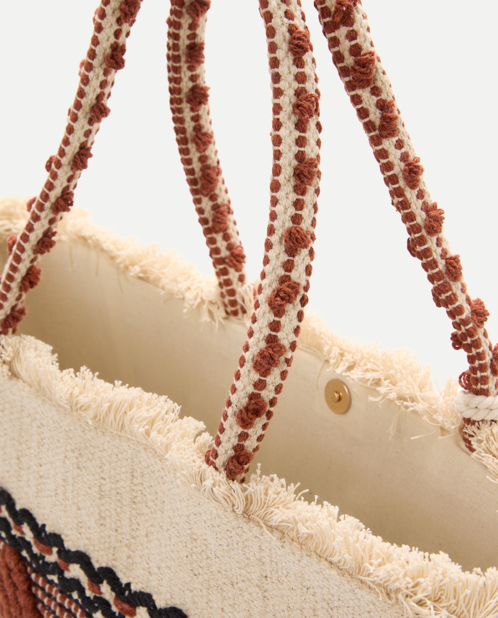 Mala Shopper Boho Grande de Praia Branco-4