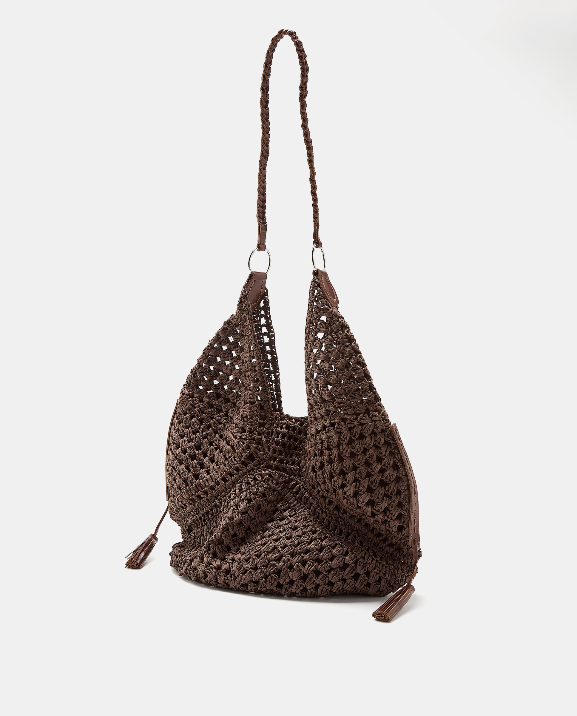 Mala Shopper Grande em Fibras Naturais Chocolate-2