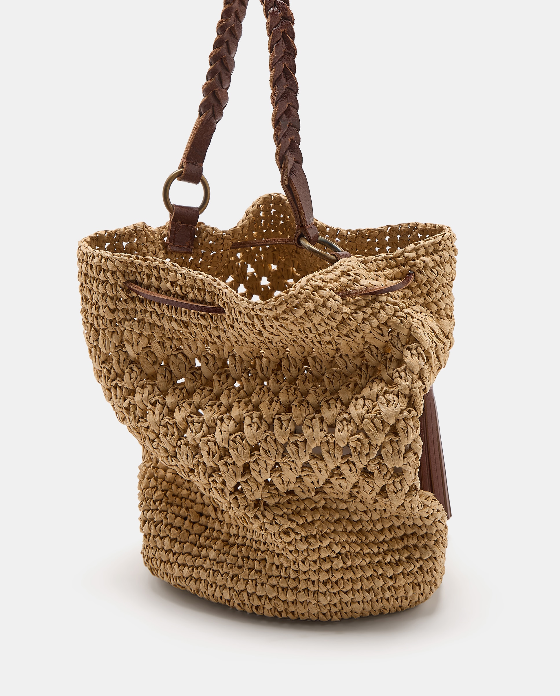 Mala Bucket em Fibras Naturais Chocolate-2