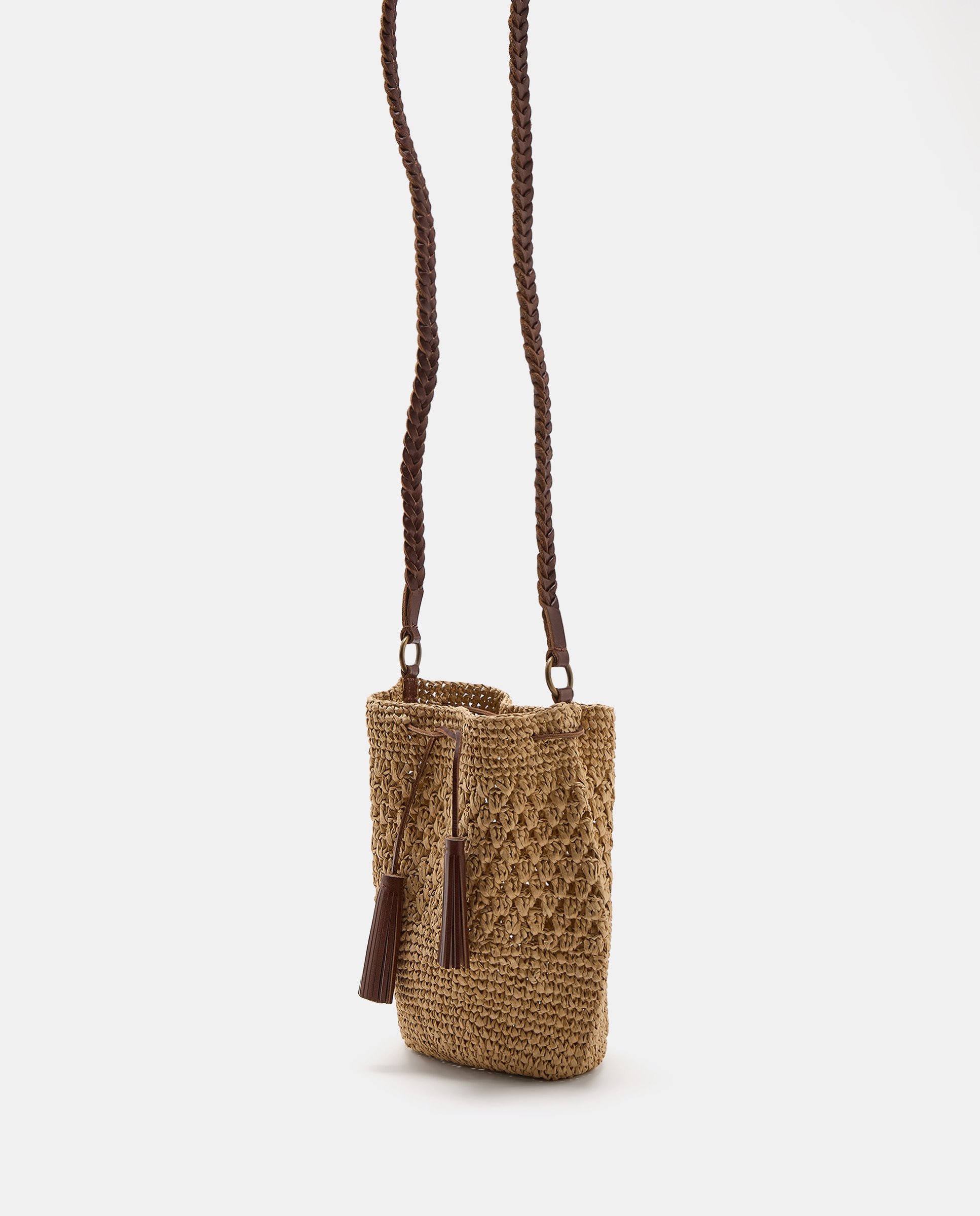 Mala Bucket em Fibras Naturais Chocolate-5