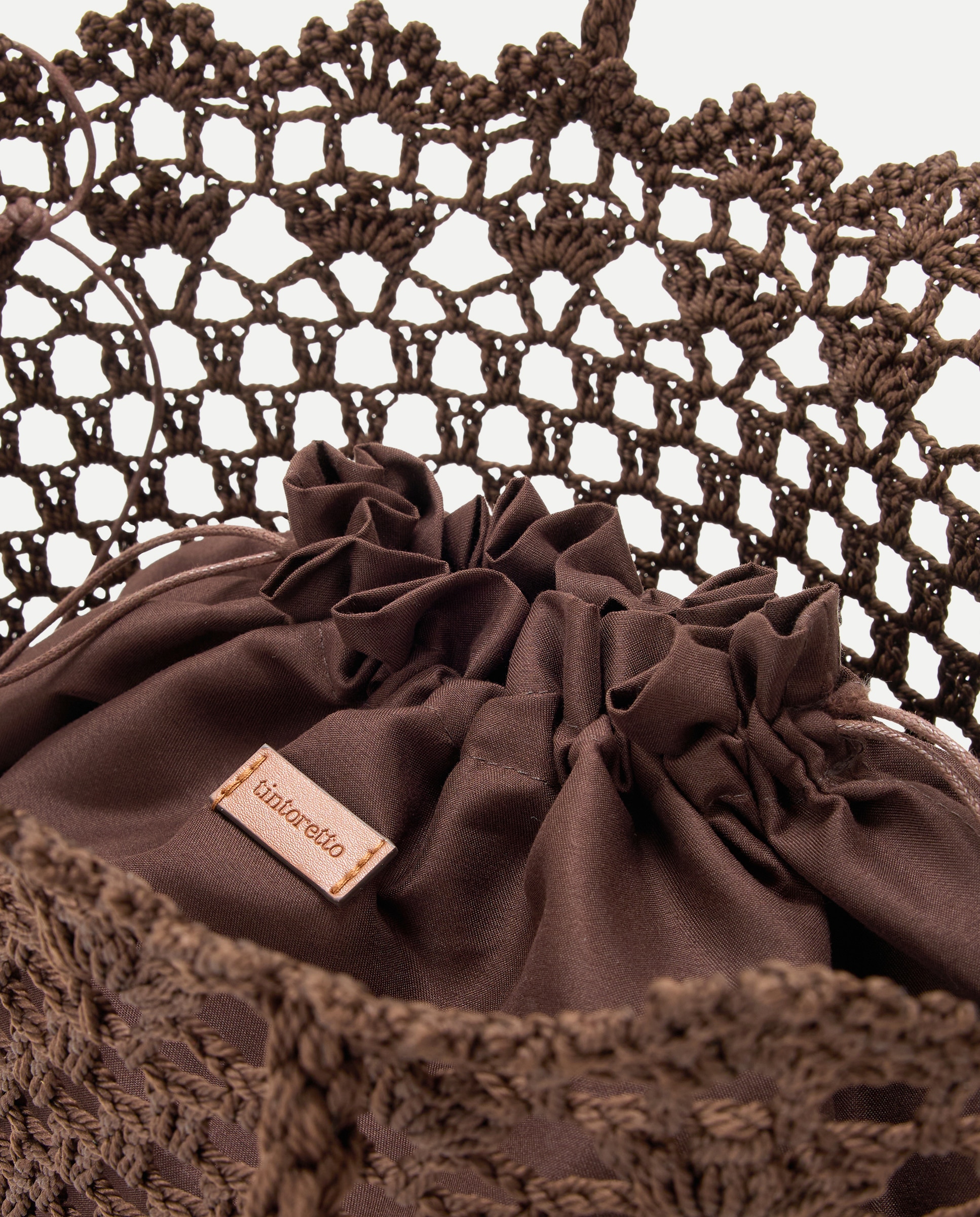 Bolso shopper crochet - Tintoretto - Chocolate Chocolate-3