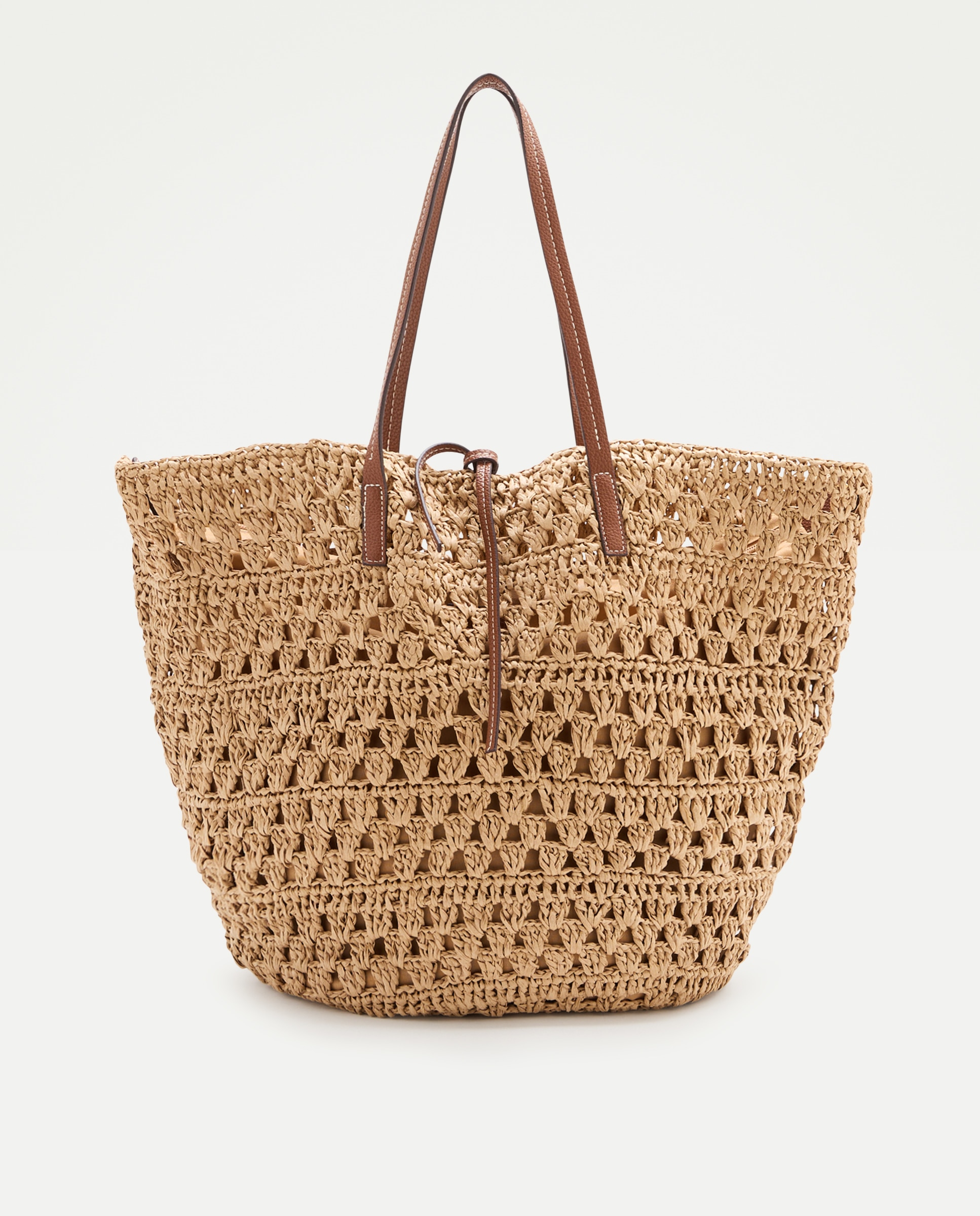 Bolso shopper efecto rafia - Tintoretto - Beige Beige-1