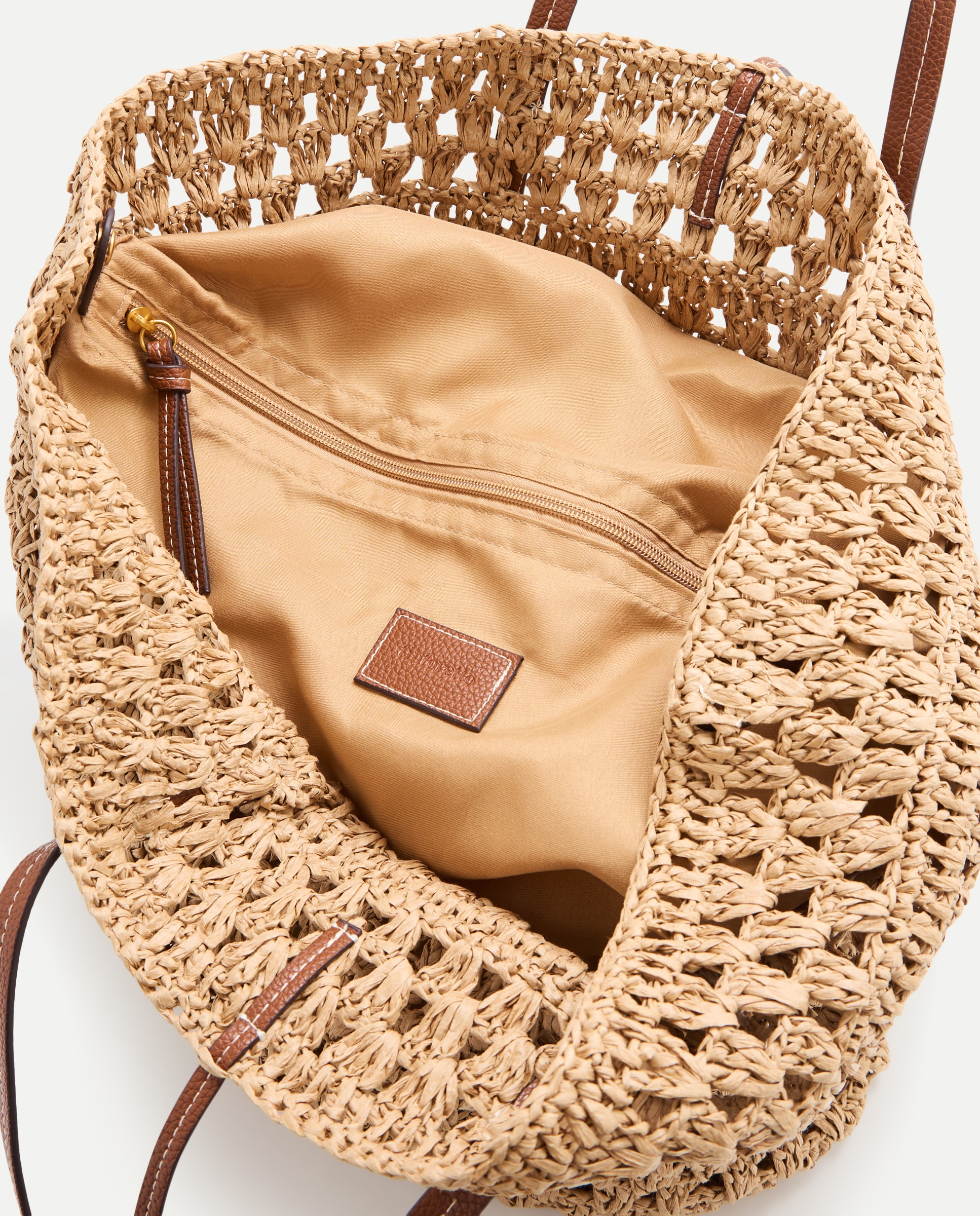 Bolso shopper efecto rafia - Tintoretto - Beige Beige-4