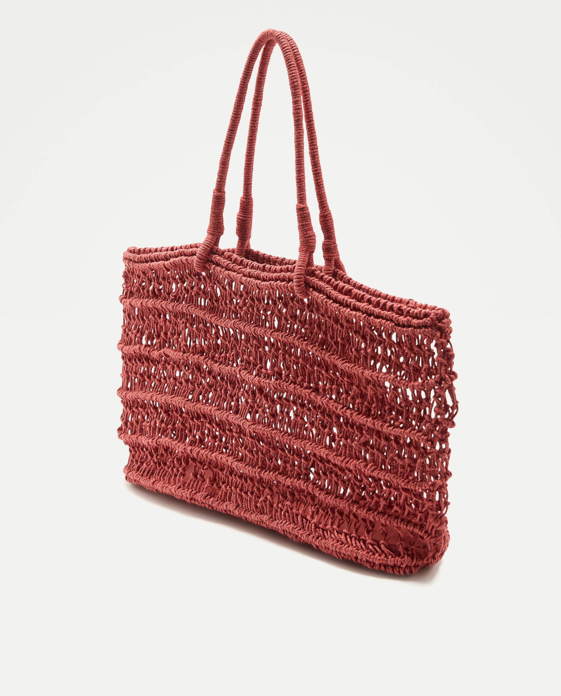 Mala Shopper de Juta Entrançada Laranja-queimado-2