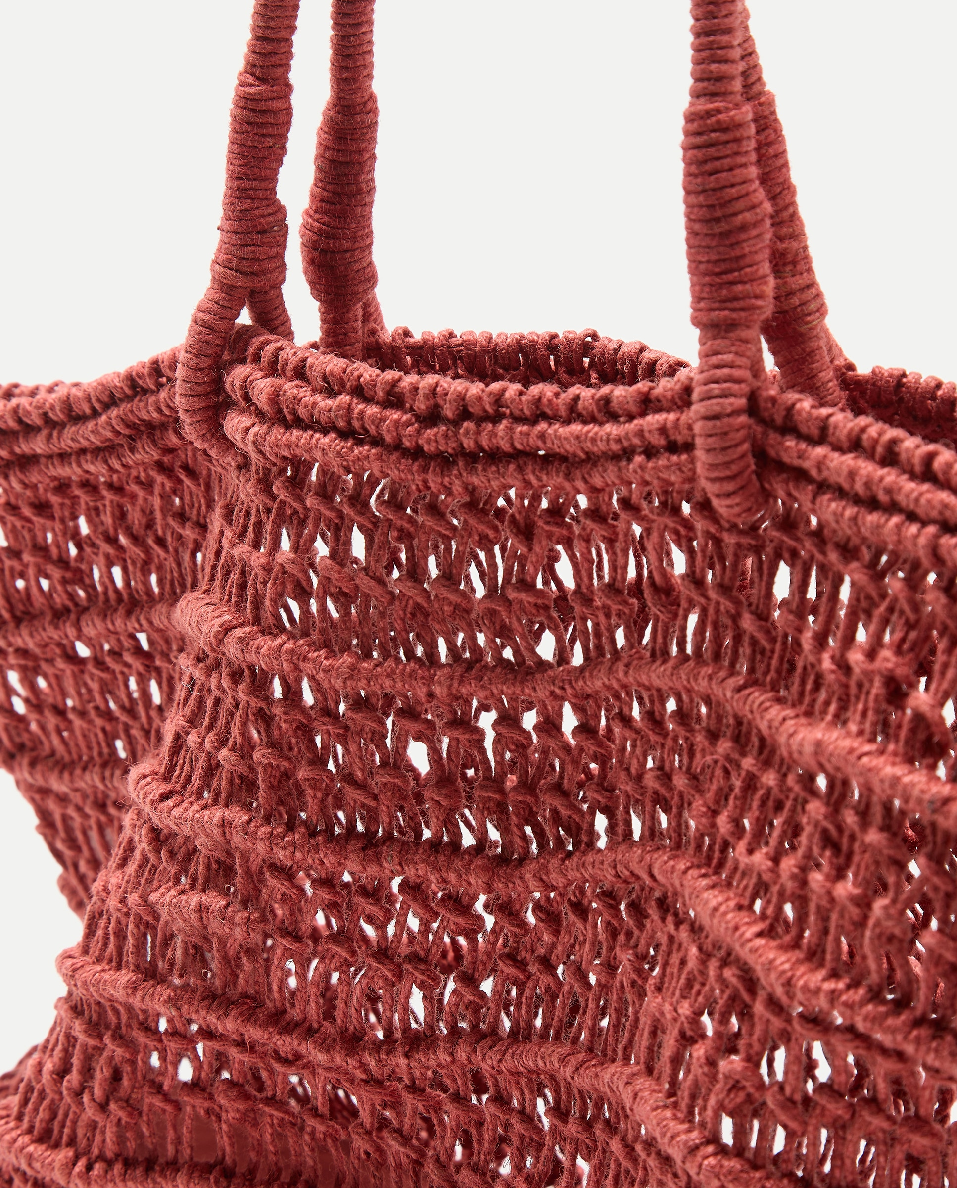 Mala Shopper de Juta Entrançada Laranja-queimado-4
