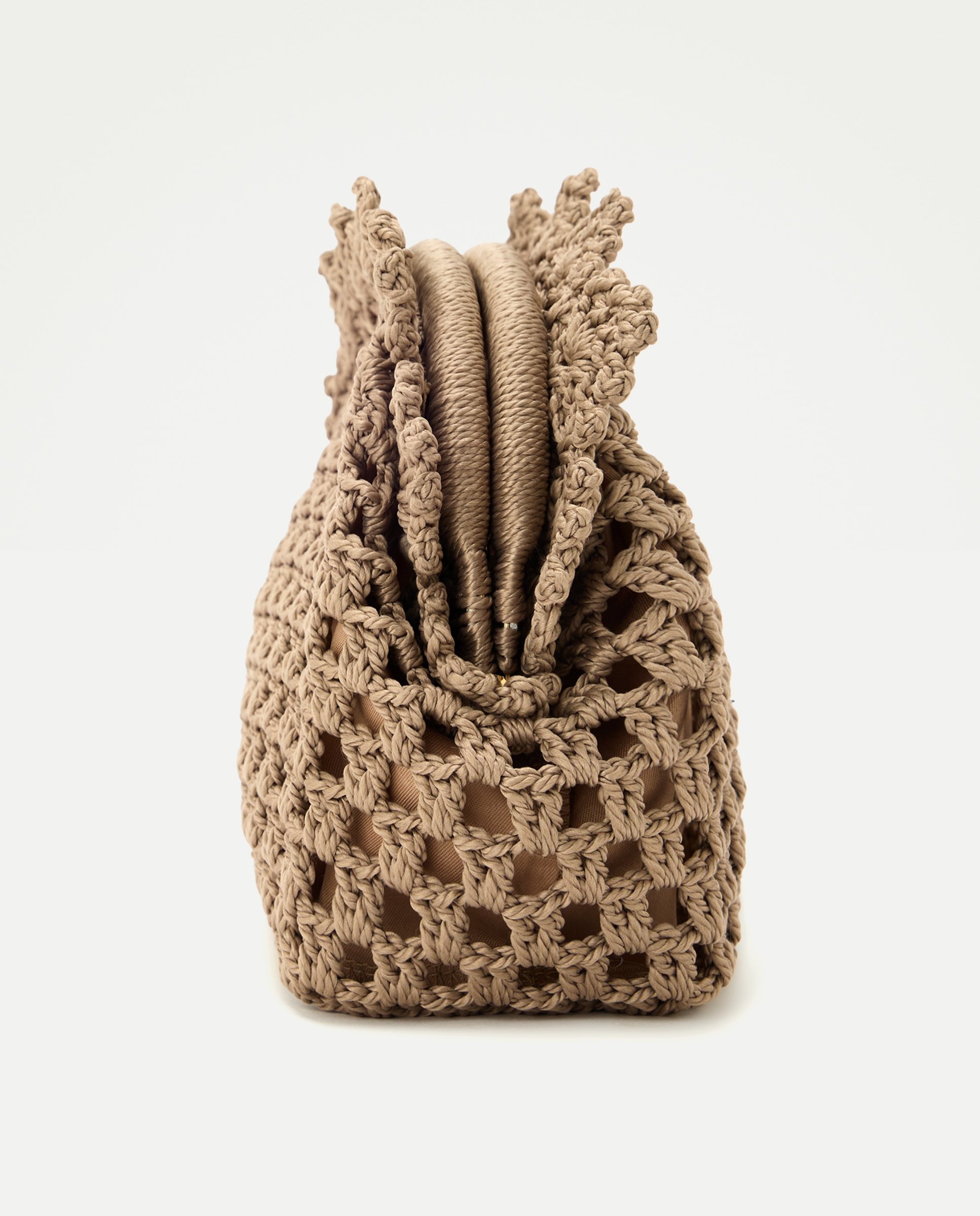 Bolso de crochet con cadena - Tintoretto - Visón claro Visón claro-2