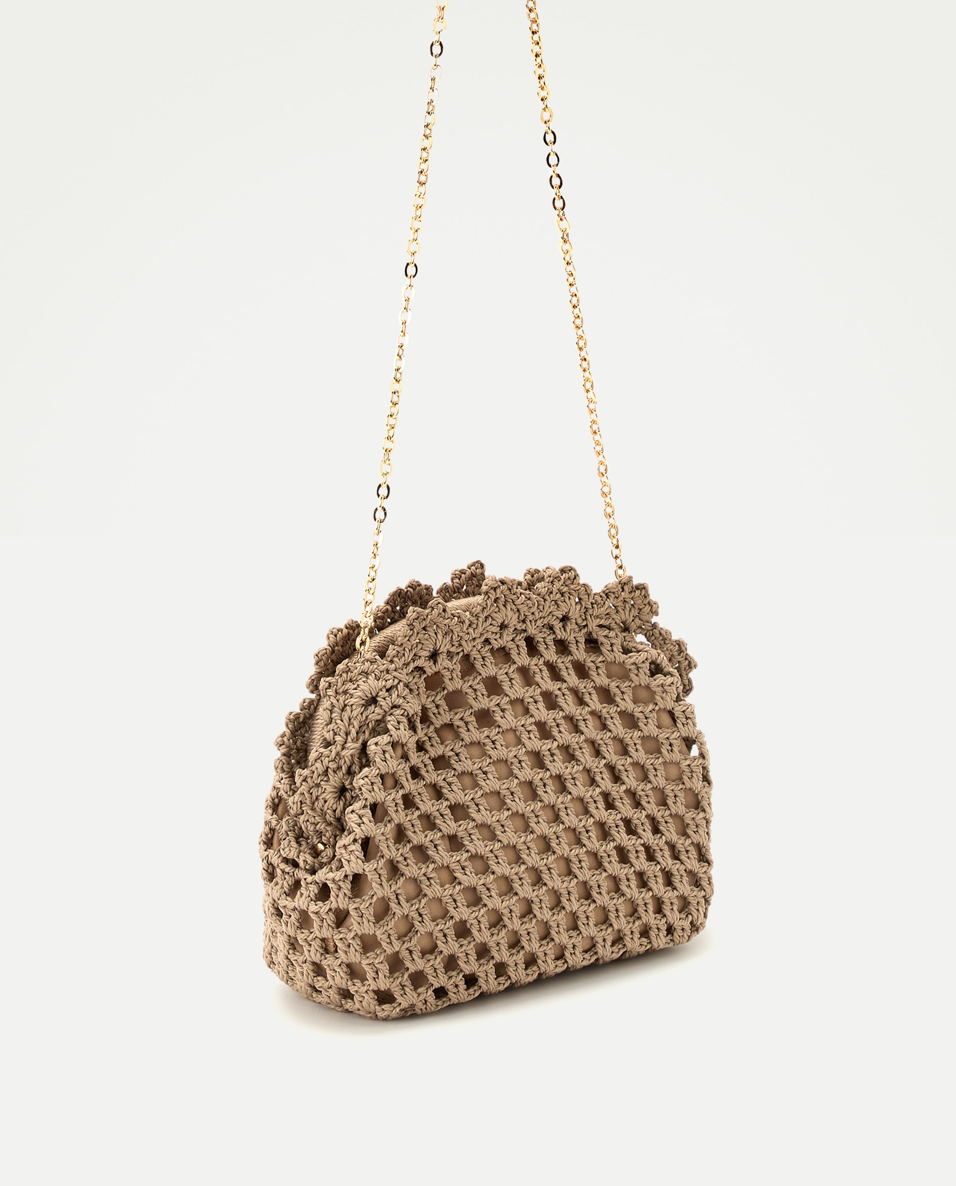 Bolso de crochet con cadena - Tintoretto - Visón claro Visón claro-6