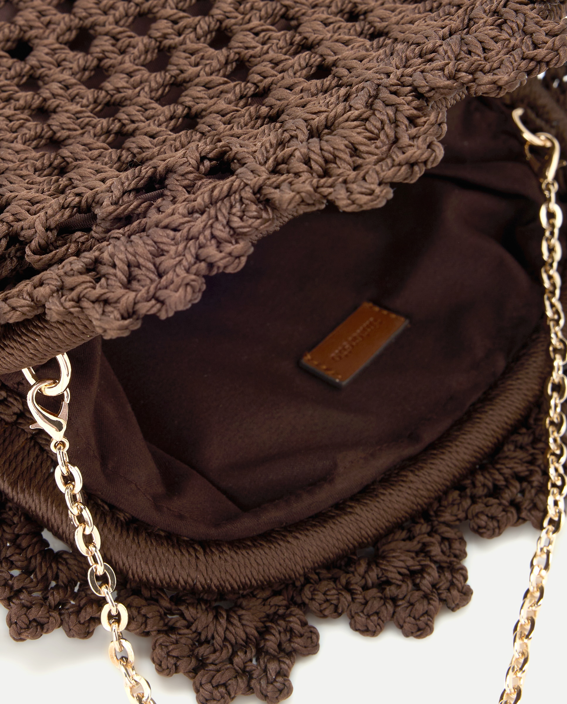 Imagen 3 de Bolso de crochet con cadena - Tintoretto - Chocolate Chocolate