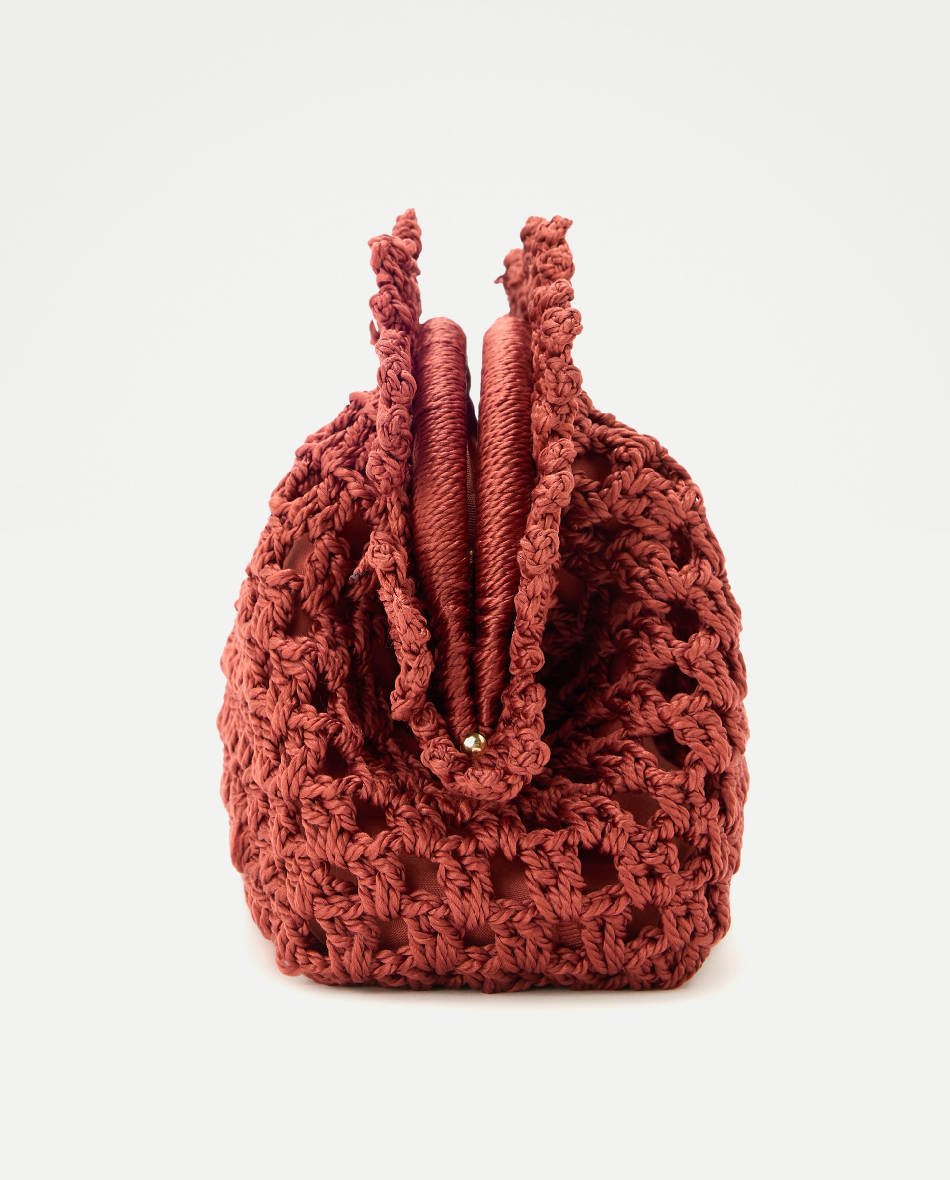 Mala de Crochet com Corrente Laranja-queimado-2