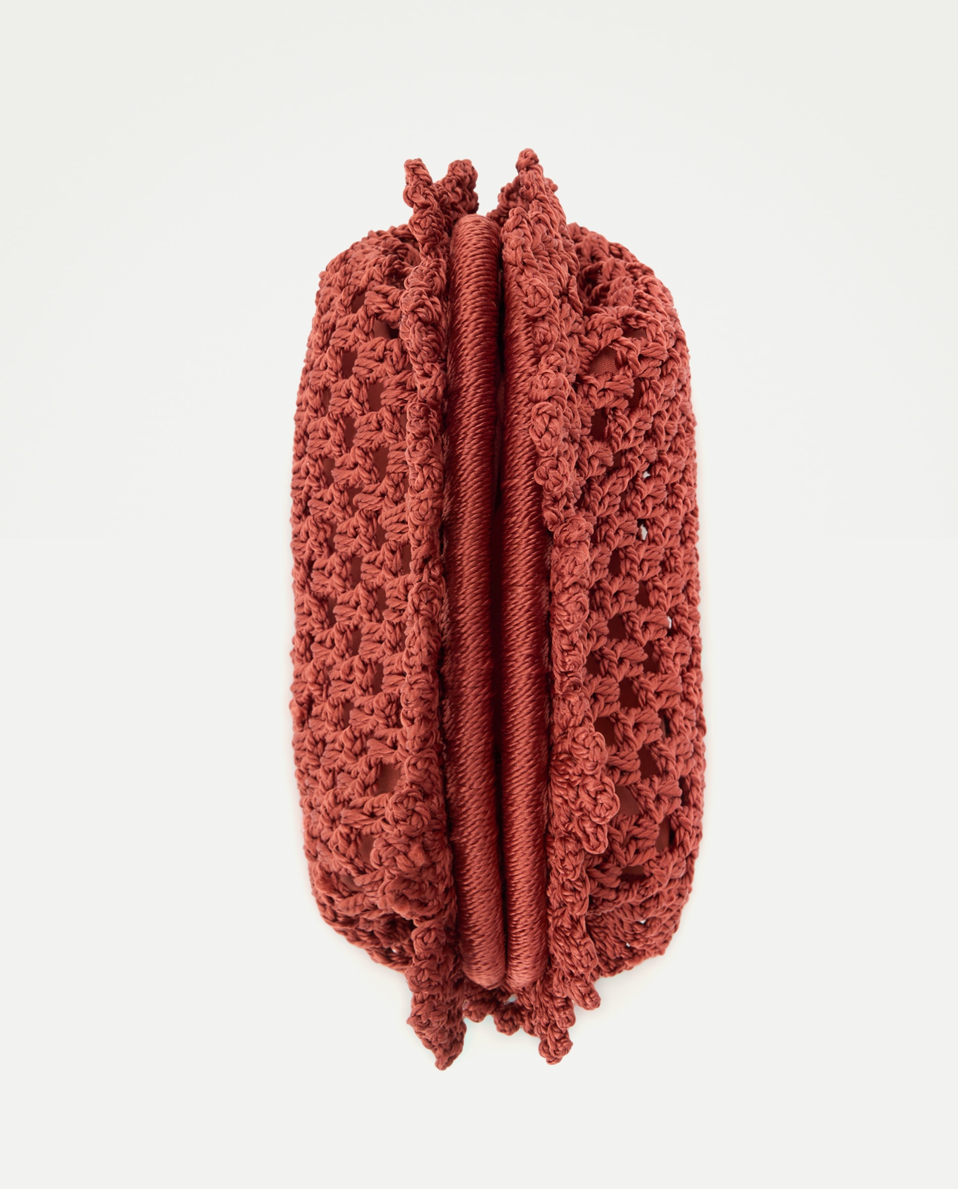 Mala de Crochet com Corrente Laranja-queimado-4