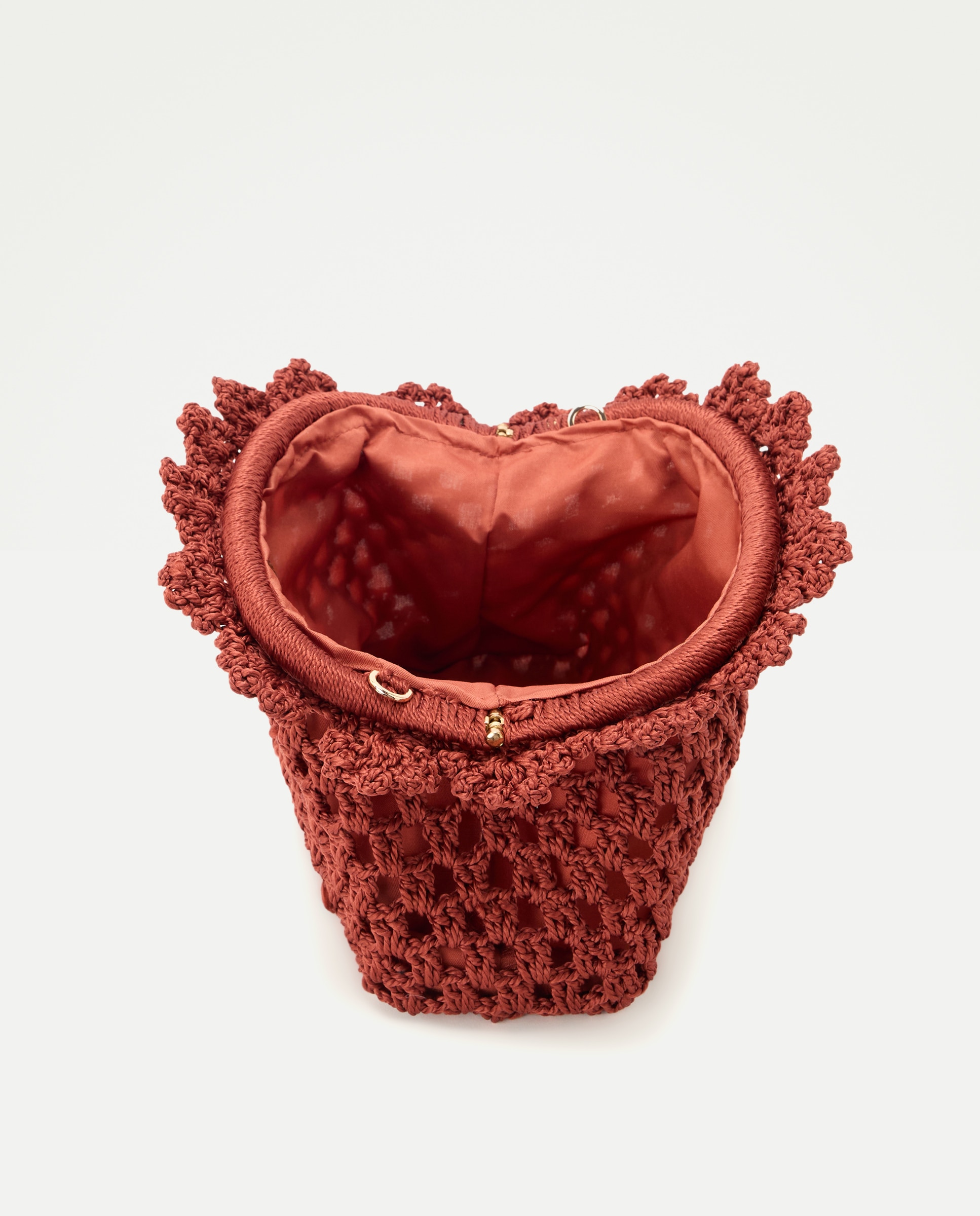 Mala de Crochet com Corrente Laranja-queimado-5