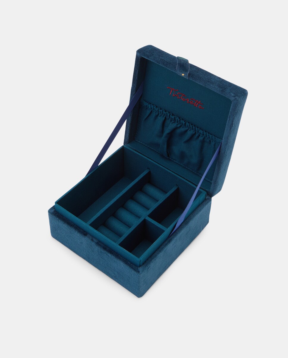 Guarda-Joias com Bordado da Letra L 400 Azul-2