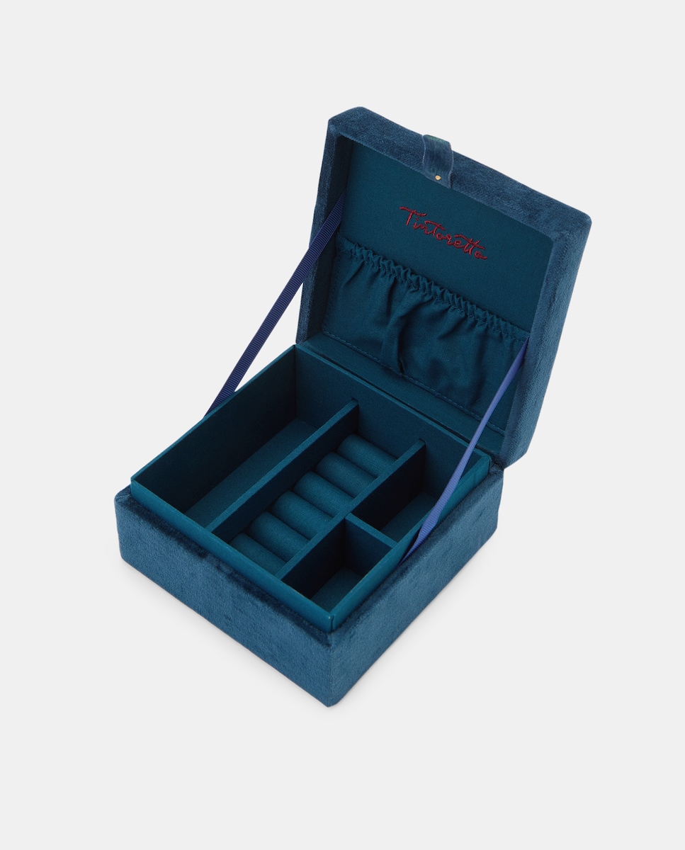 Guarda-Joias com Bordado da Letra S 400 Azul-2