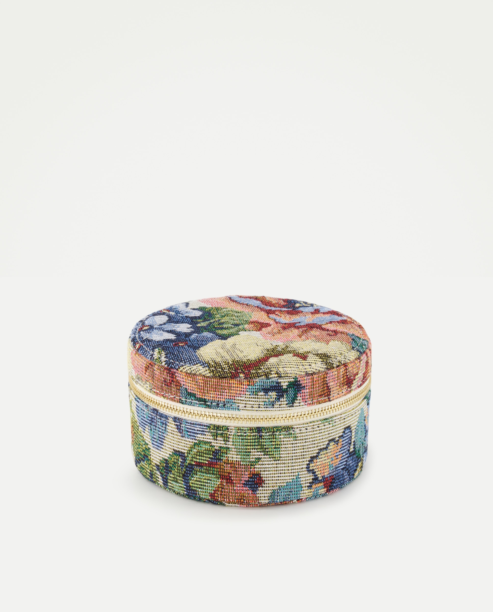 Imagen 0 de Joyero redondo de jacquard floral Multicolor