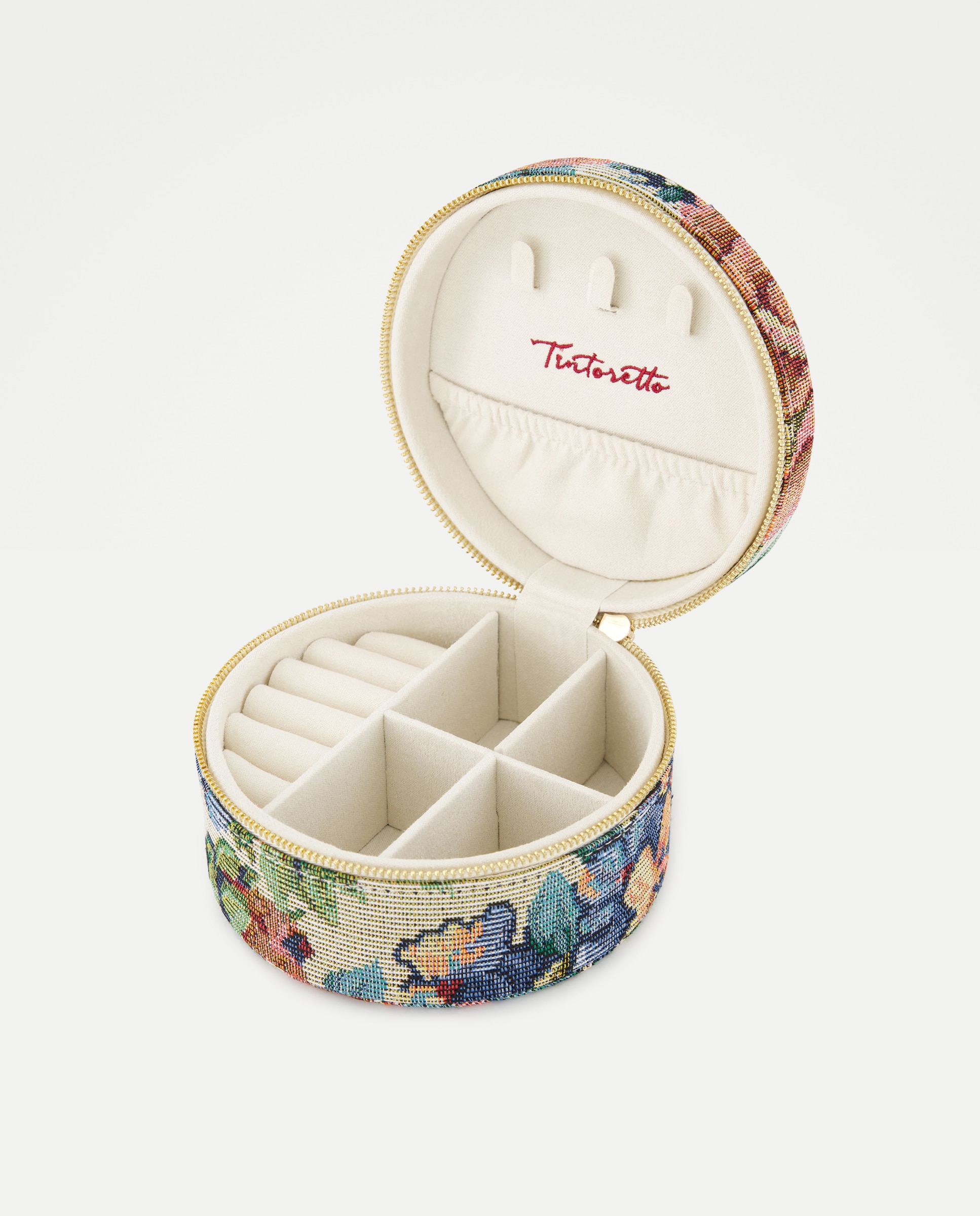 Joyero redondo de jacquard floral - Tintoretto - Multicolor Multicolor-2