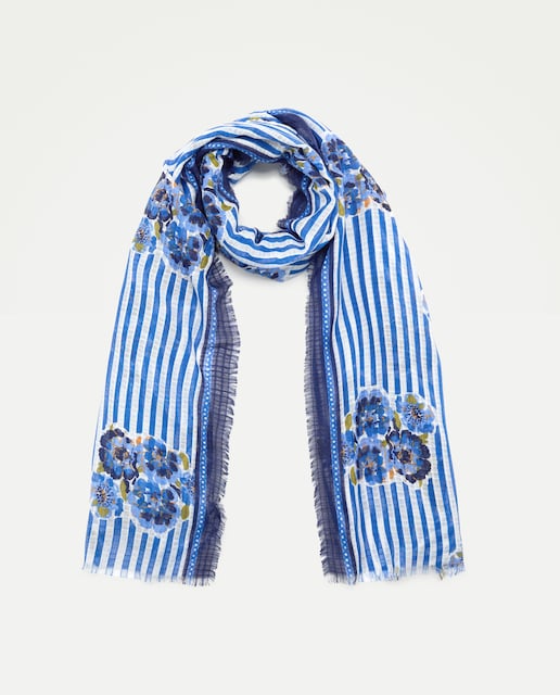 Imagem 0 de Écharpe com Estampado Floral e Risca
