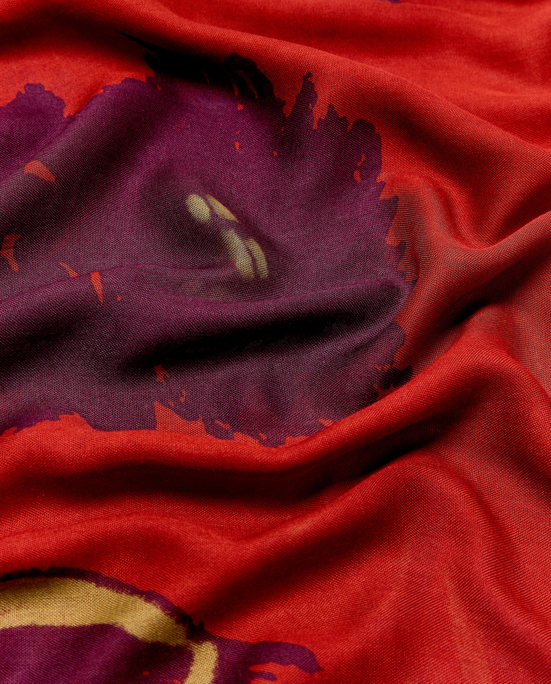 Écharpe de Estampado Floral com Contraste 600 Vermelho-3