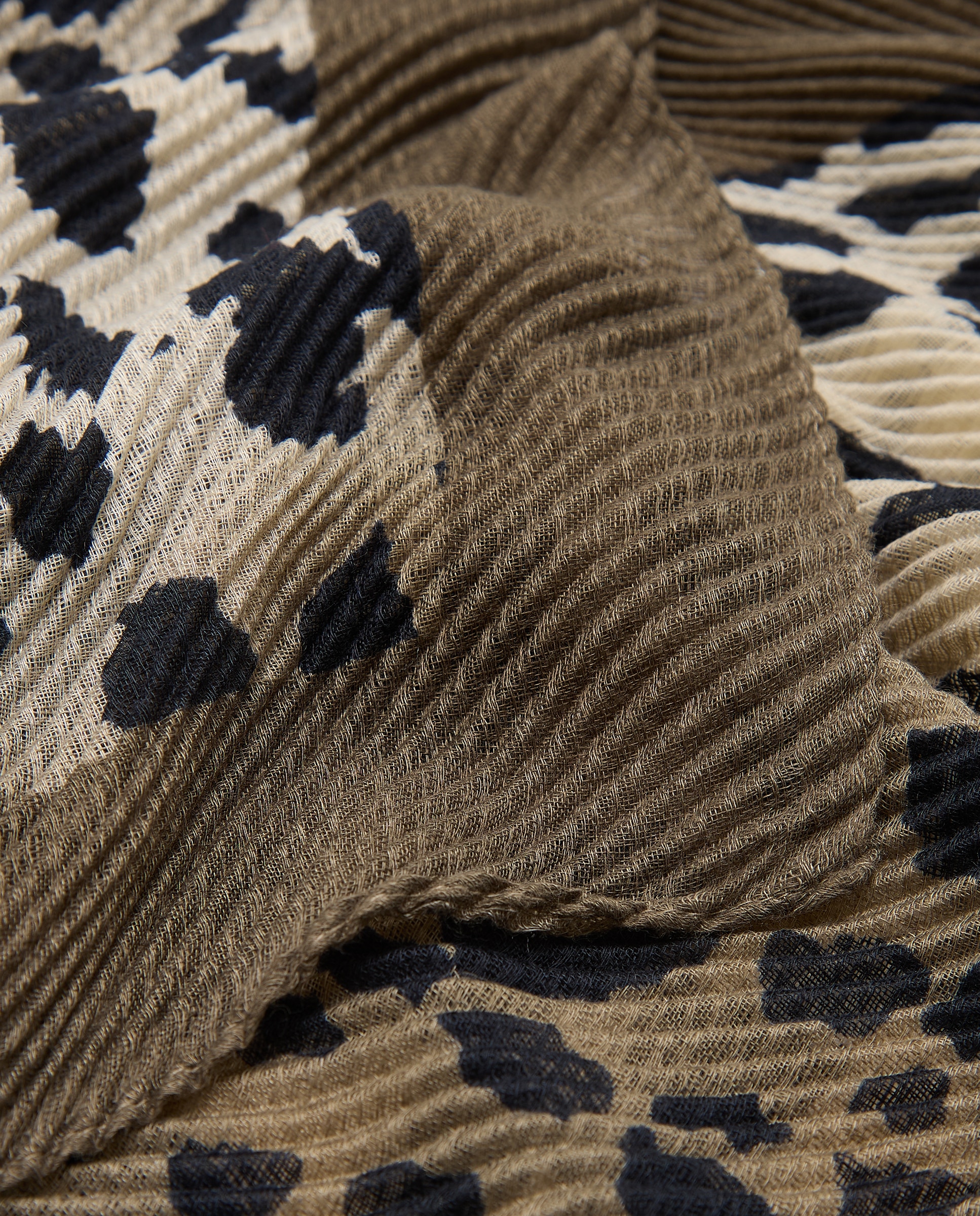 Echarpe plisado con estampado animal - Tintoretto - Negro Negro-3