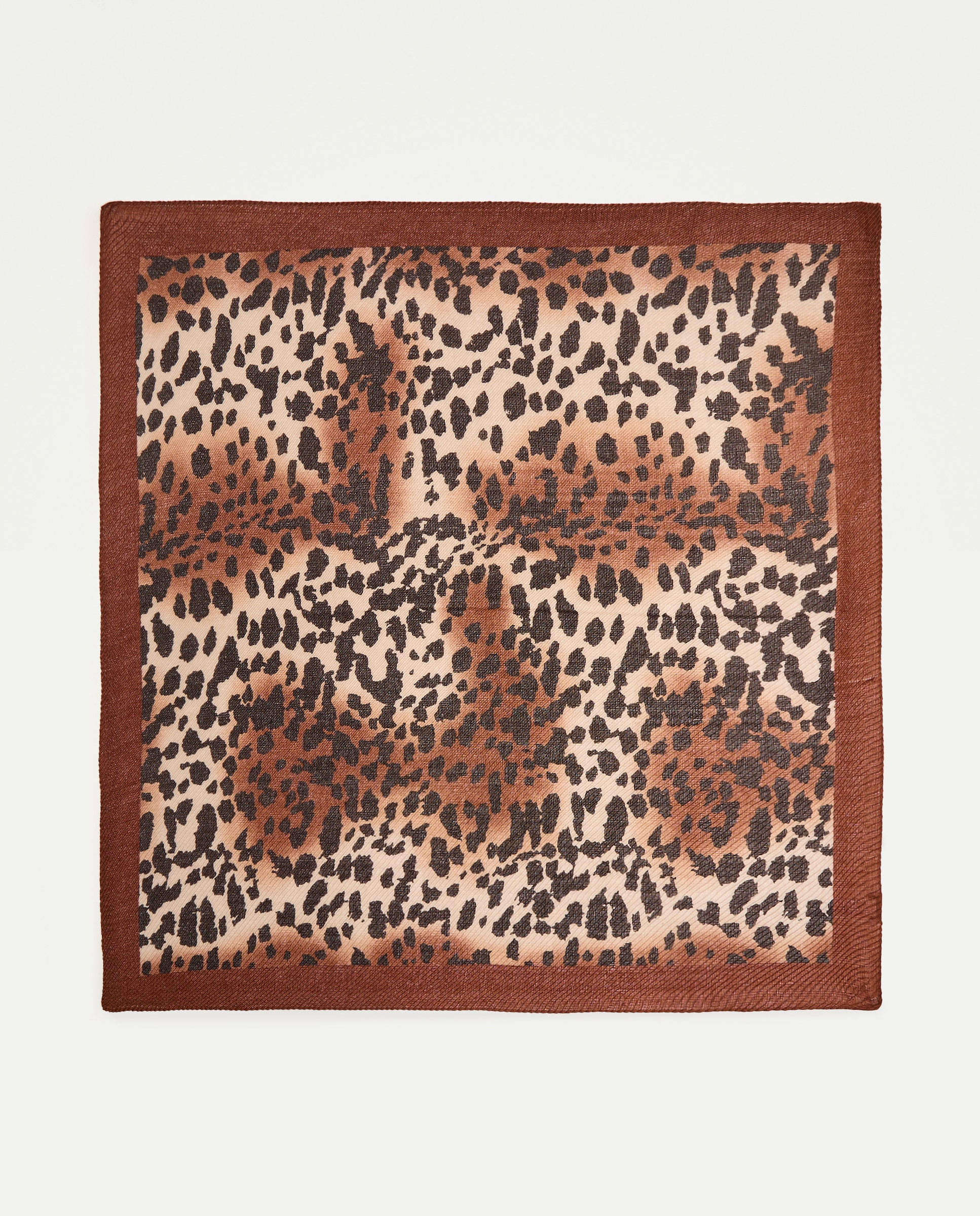 Écharpe Plissada com Animal Print Castanho-2