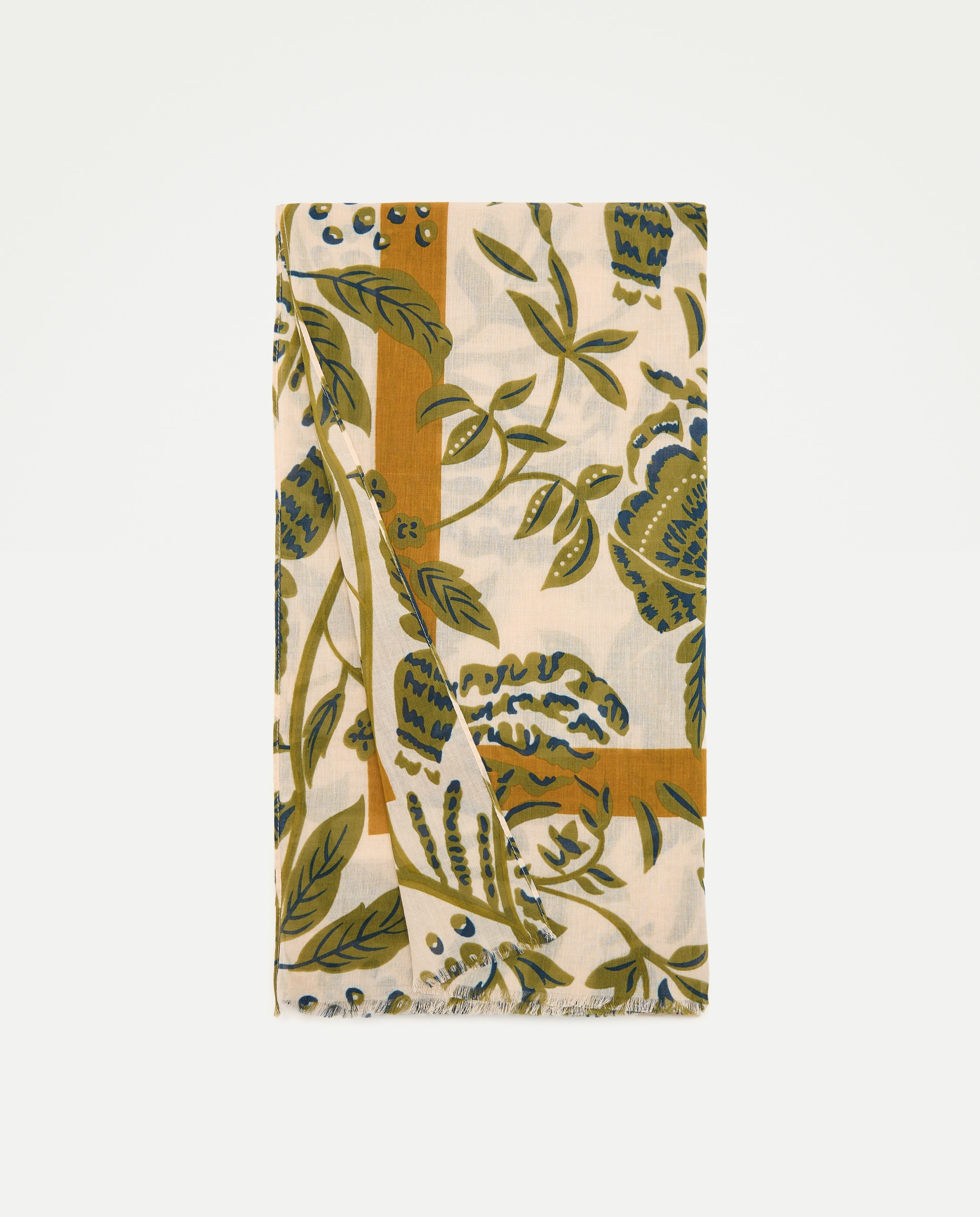 Écharpe com Estampado Floral 120 Cru-2