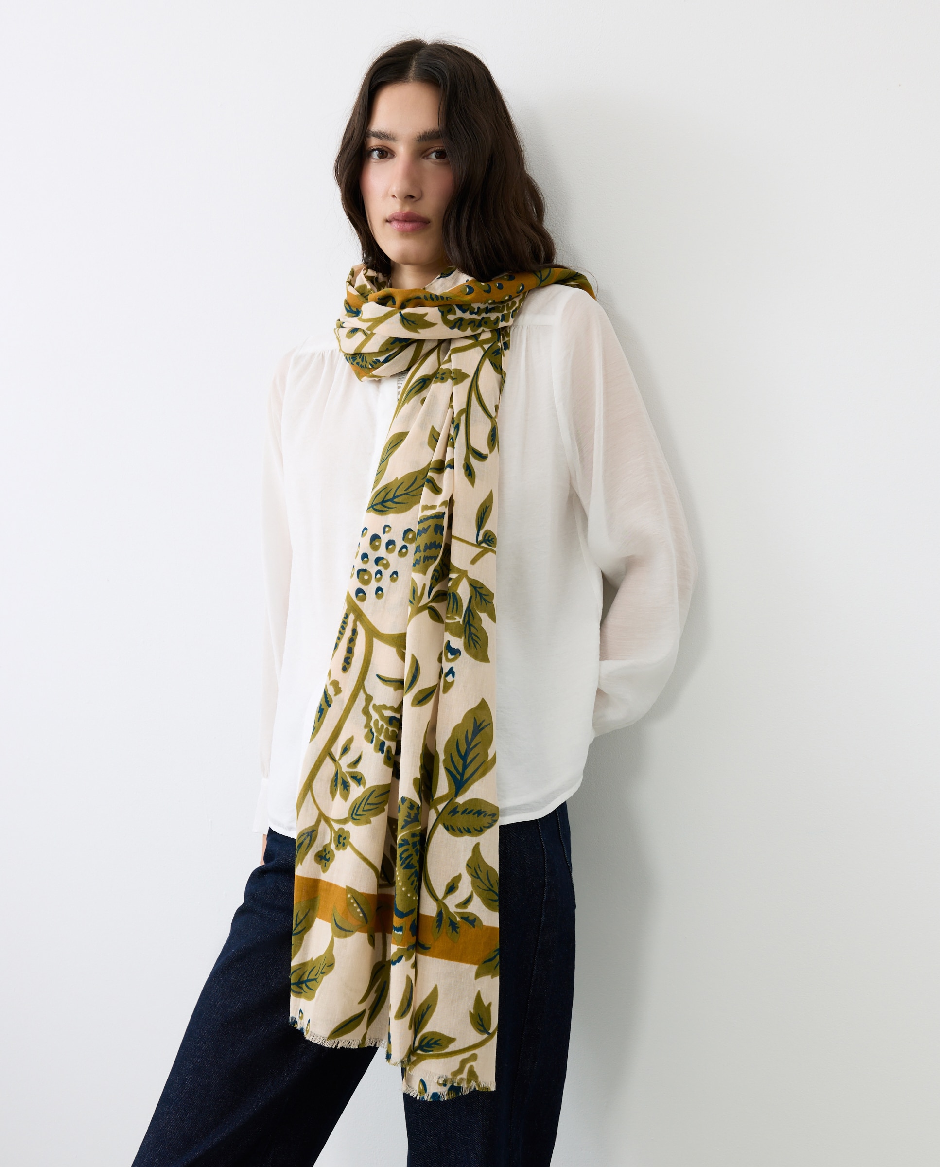 Echarpe estampado floral - Tintoretto - 120 Crudo 120 Crudo-4