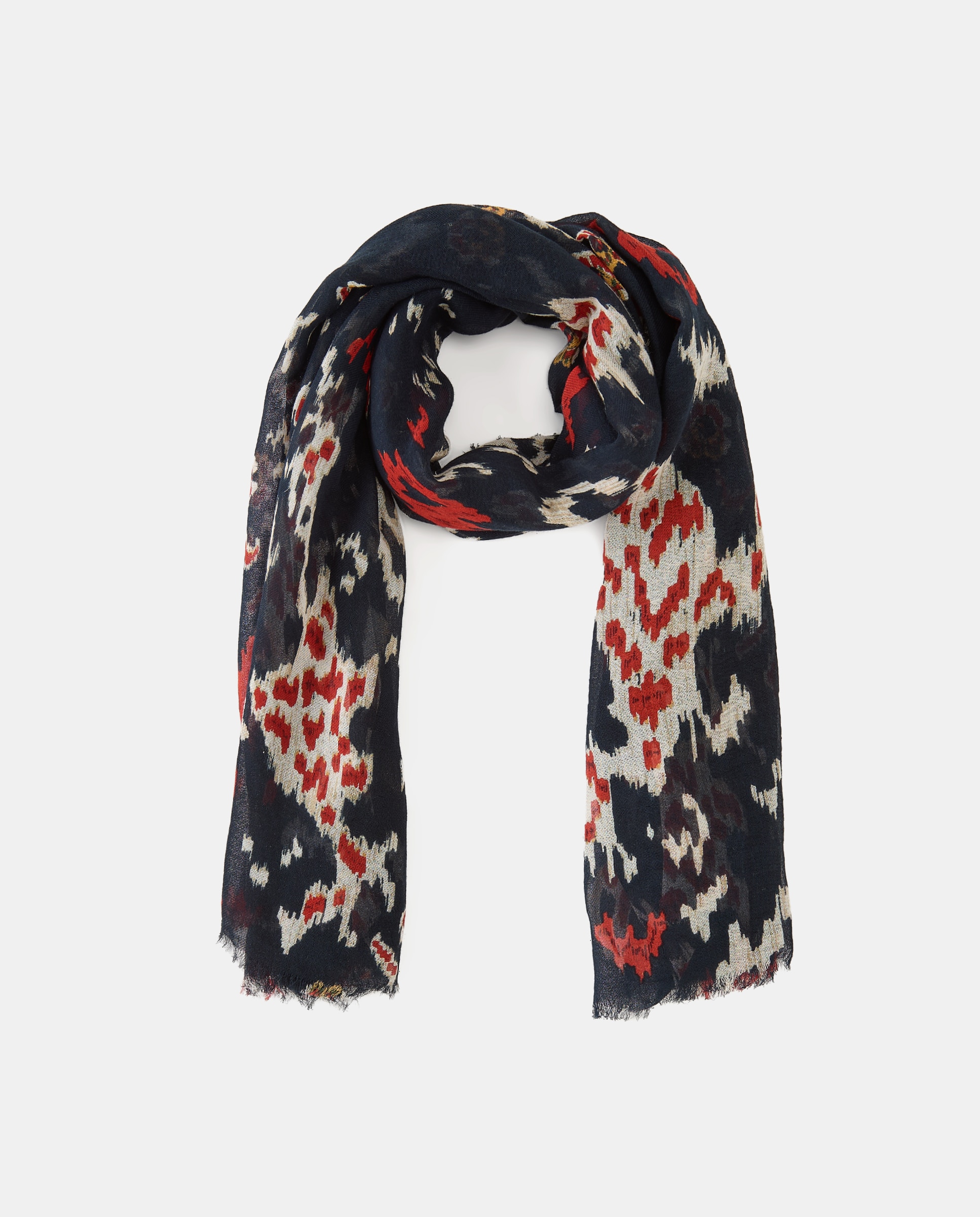 Écharpe com Estampado de Mancha Azul-marinho-2